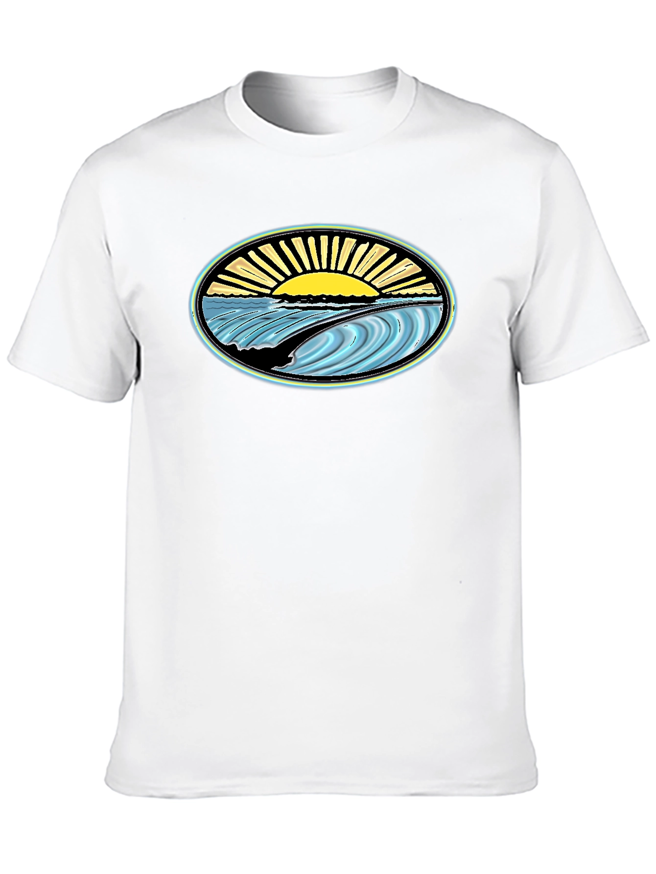 Surfs Up Graphic Tee - Black Cotton T-Shirt