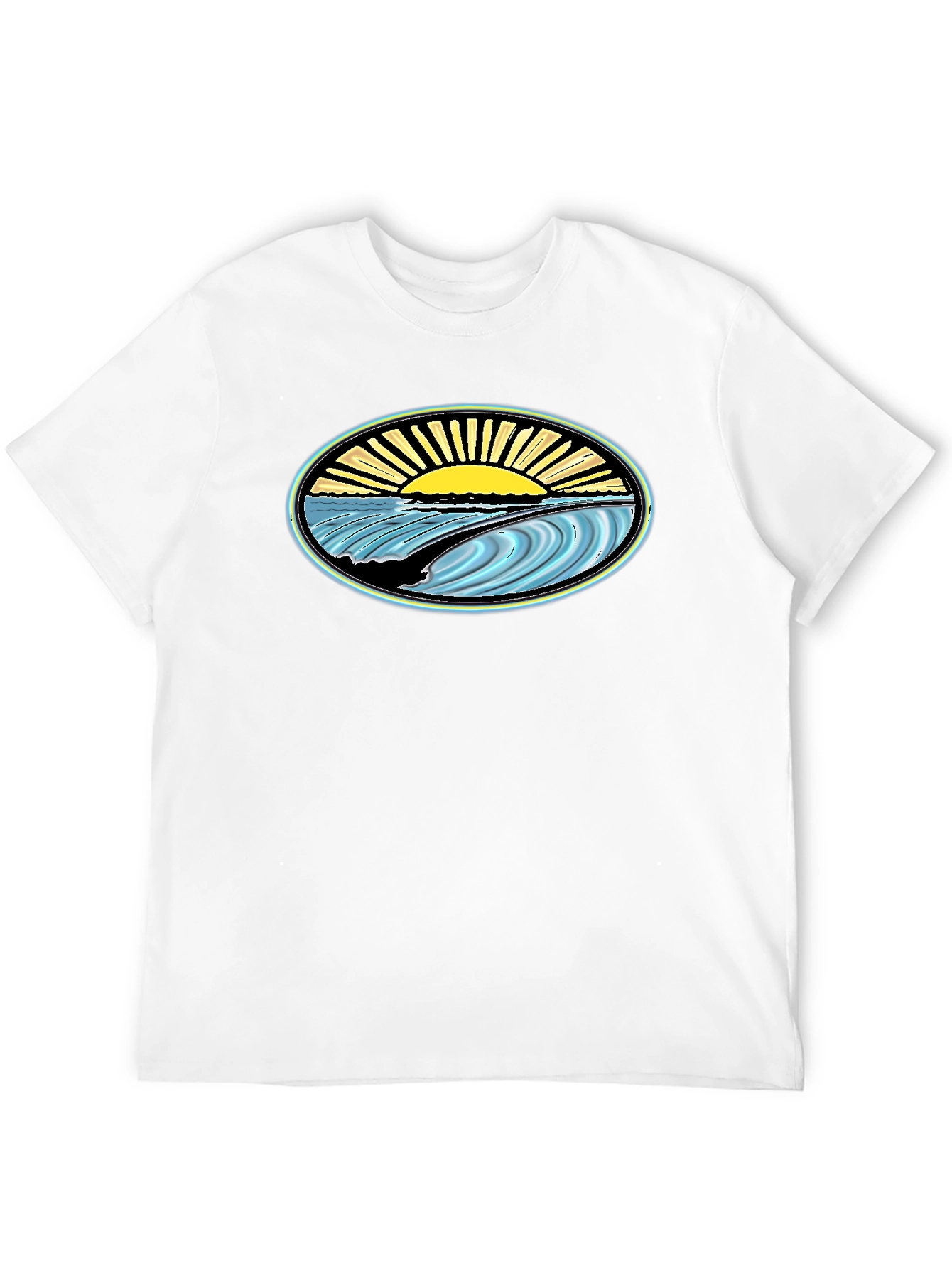 Surfs Up Graphic Tee - Black Cotton T-Shirt