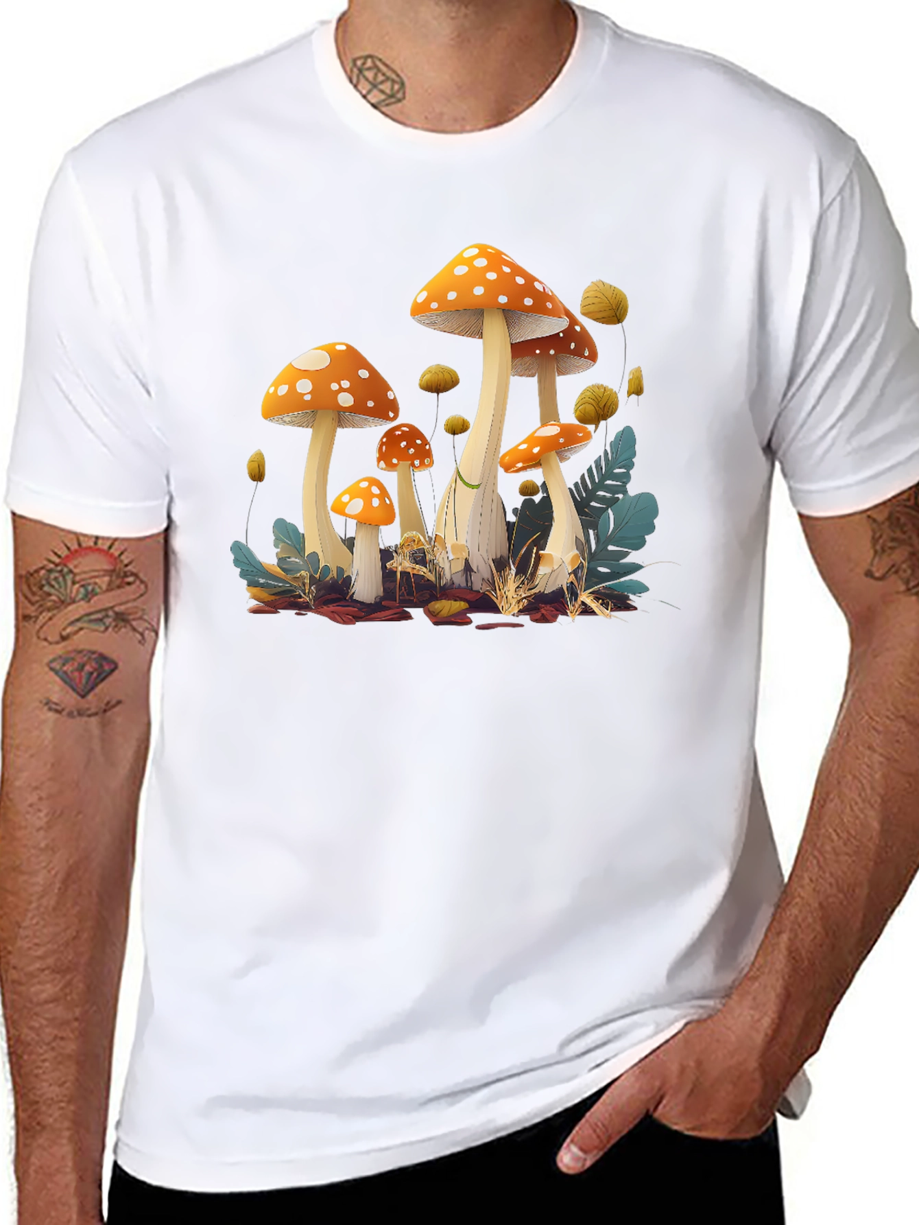 Mushroom Graphic Print T-Shirt
