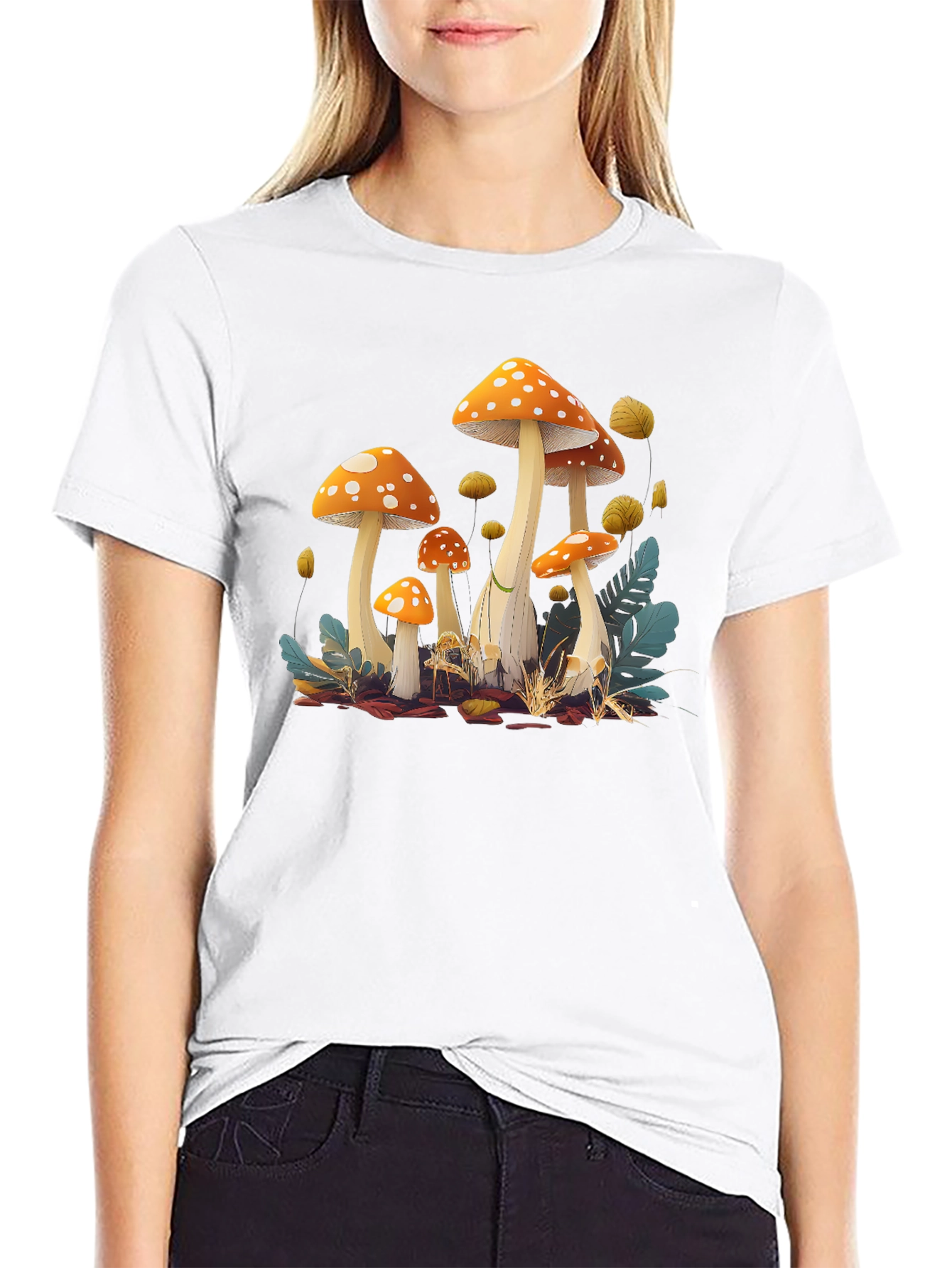 Mushroom Graphic Print T-Shirt