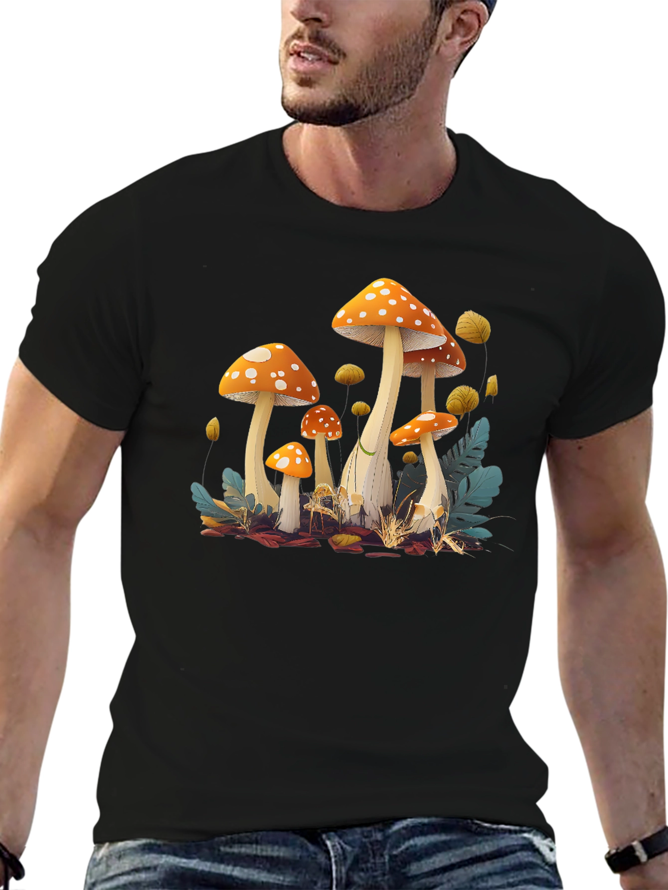 Mushroom Graphic Print T-Shirt