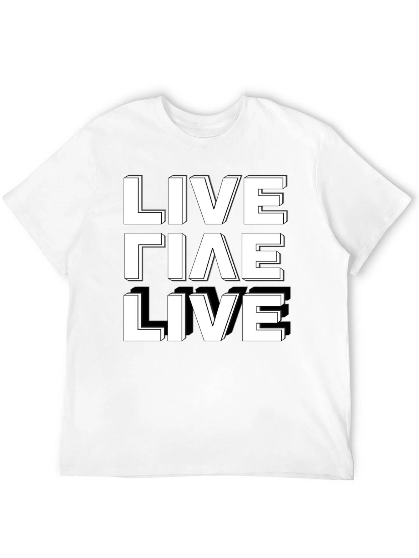 Live Laugh Live Graphic Tee - Black Cotton T-Shirt
