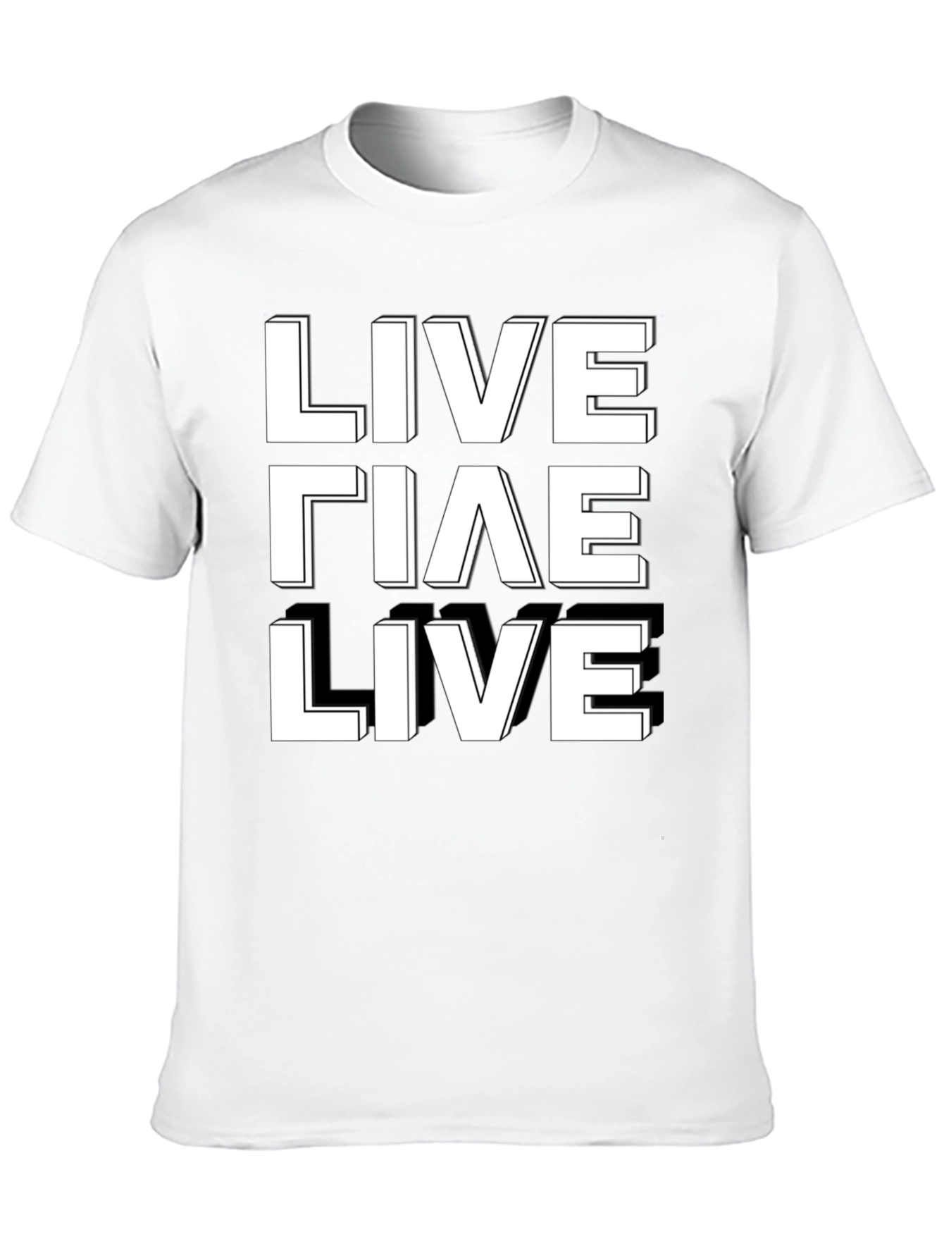 Live Laugh Live Graphic Tee - Black Cotton T-Shirt