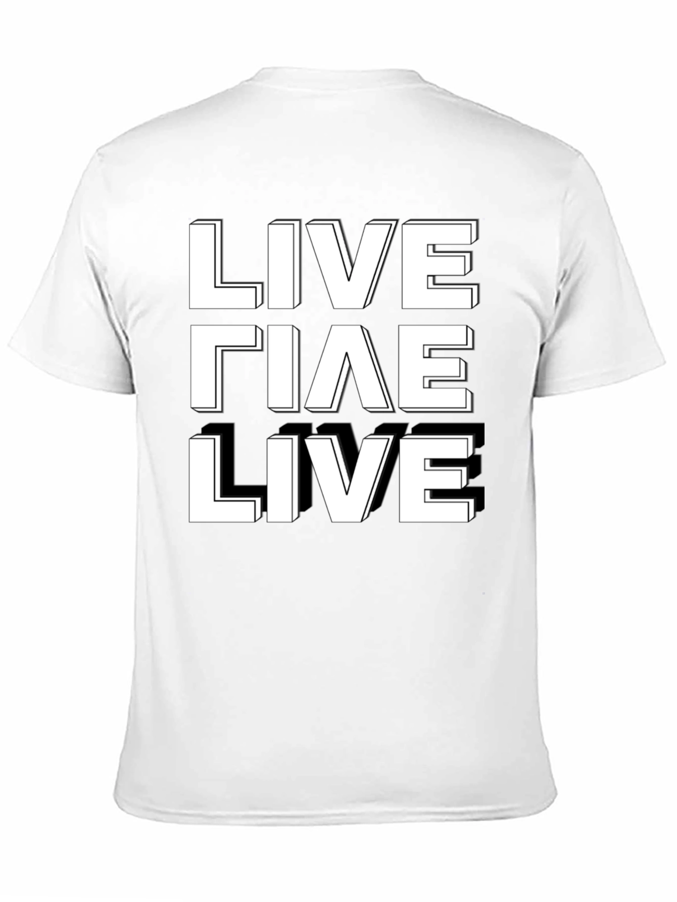 Live Laugh Live Graphic Tee - Black Cotton T-Shirt