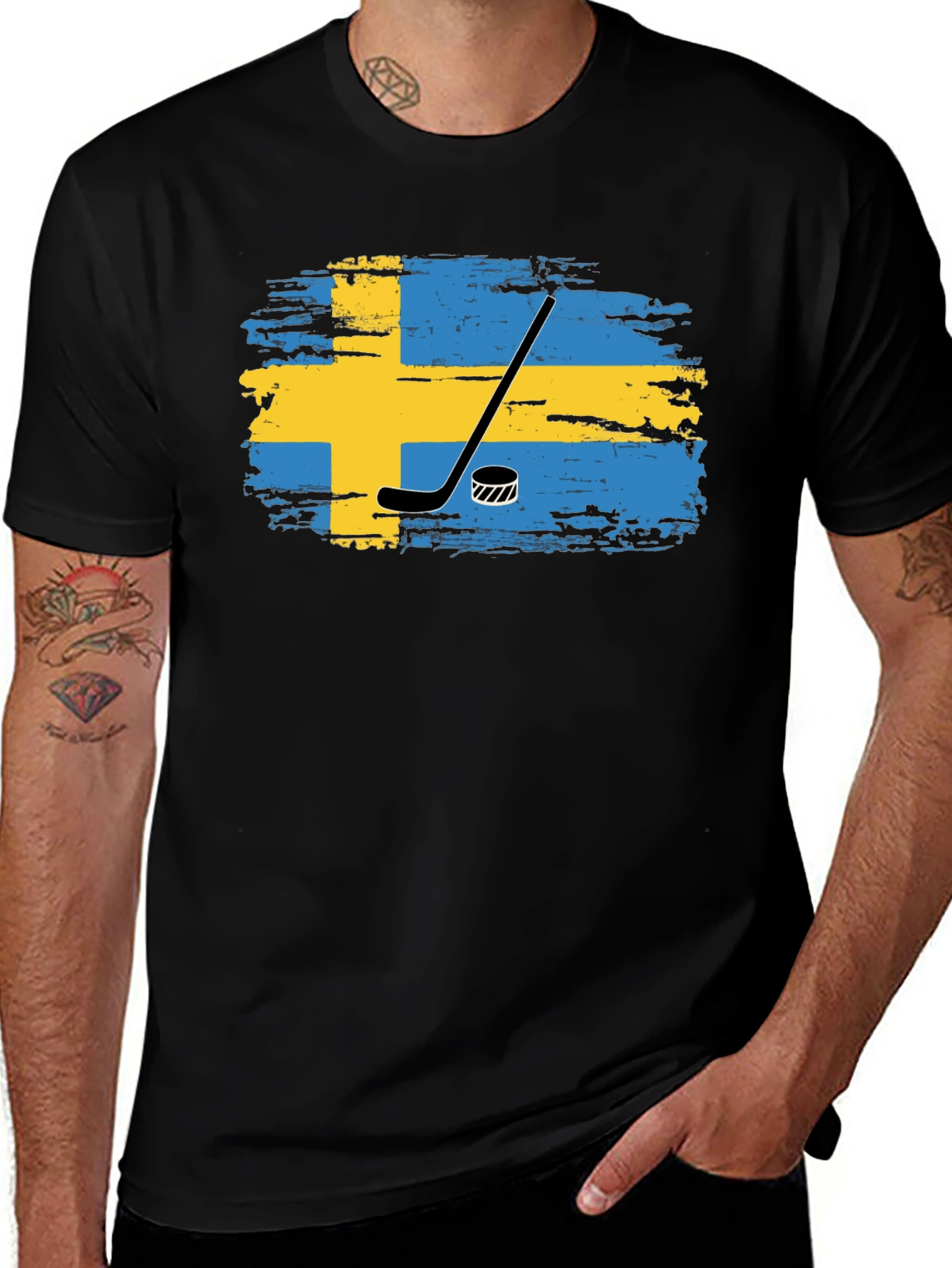 Sweden Hockey T-Shirt - Swedish Flag Tee