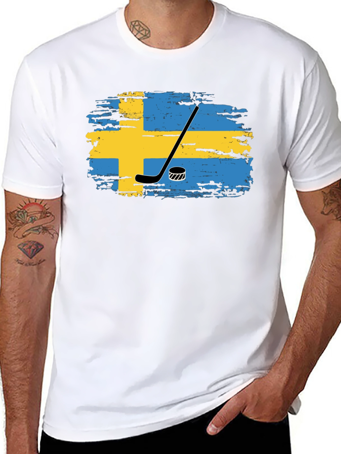 Sweden Hockey T-Shirt - Swedish Flag Tee