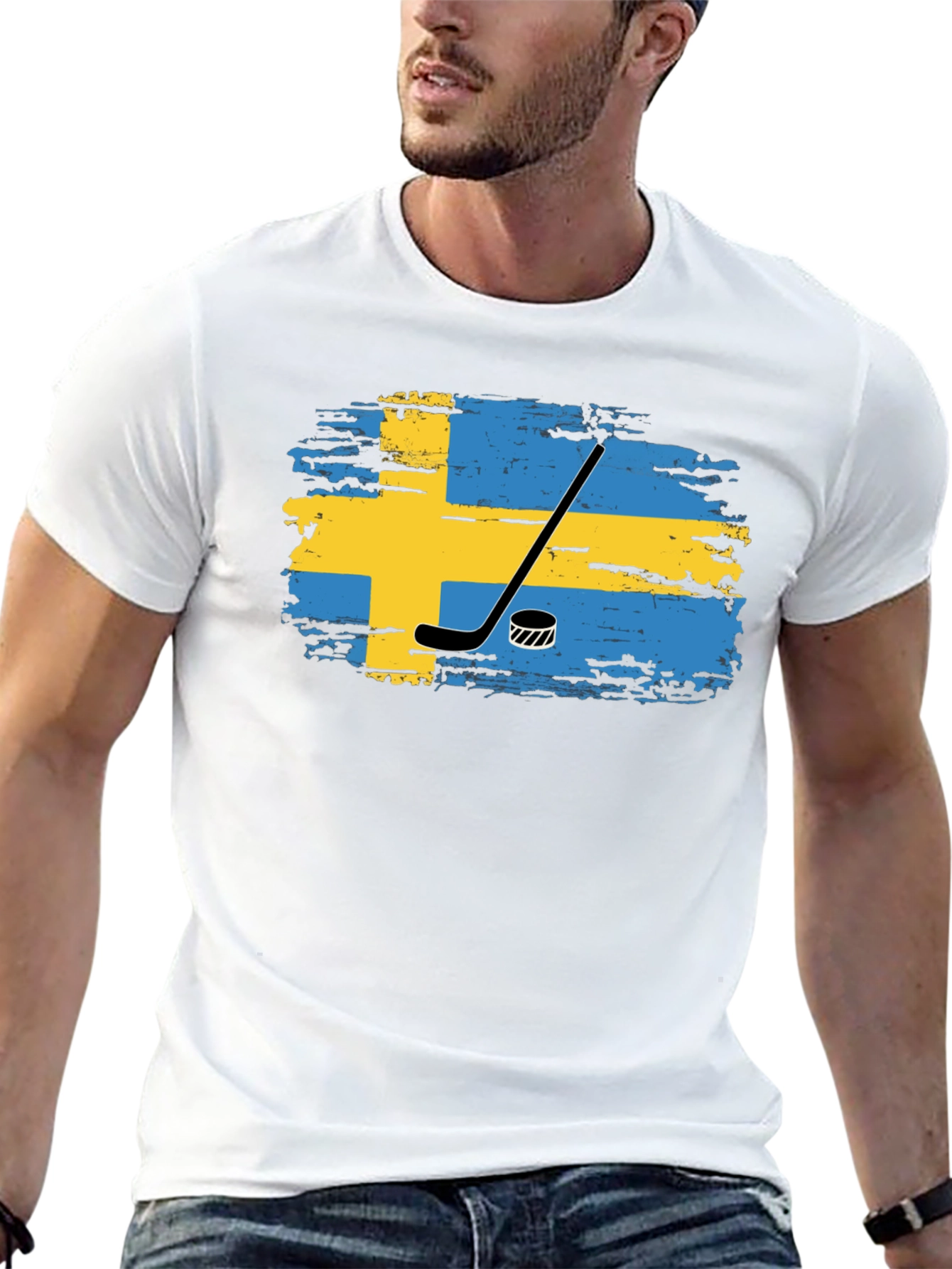 Sweden Hockey T-Shirt - Swedish Flag Tee