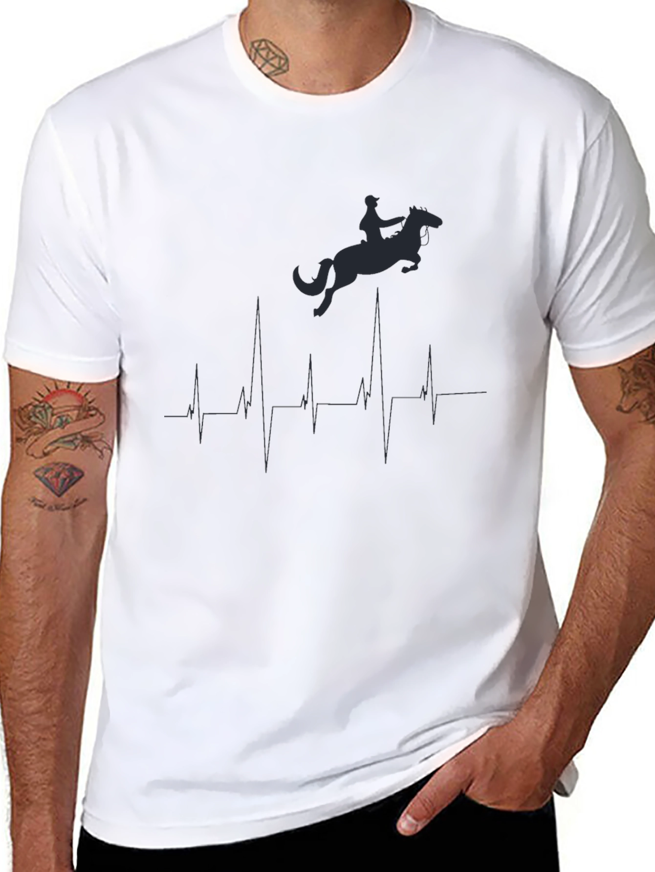 Equestrian Heartbeat T-Shirt - Horse Lover Tee