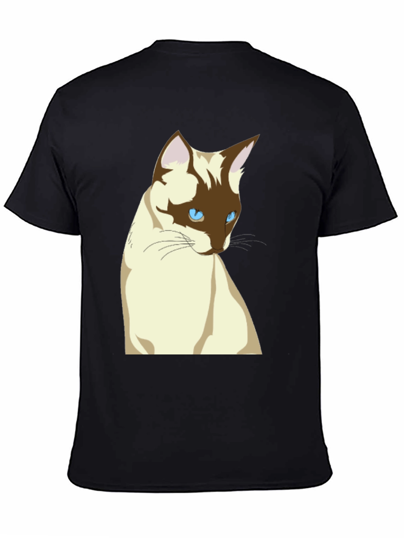 Siamese Cat Graphic T-Shirt - Unisex Black Tee