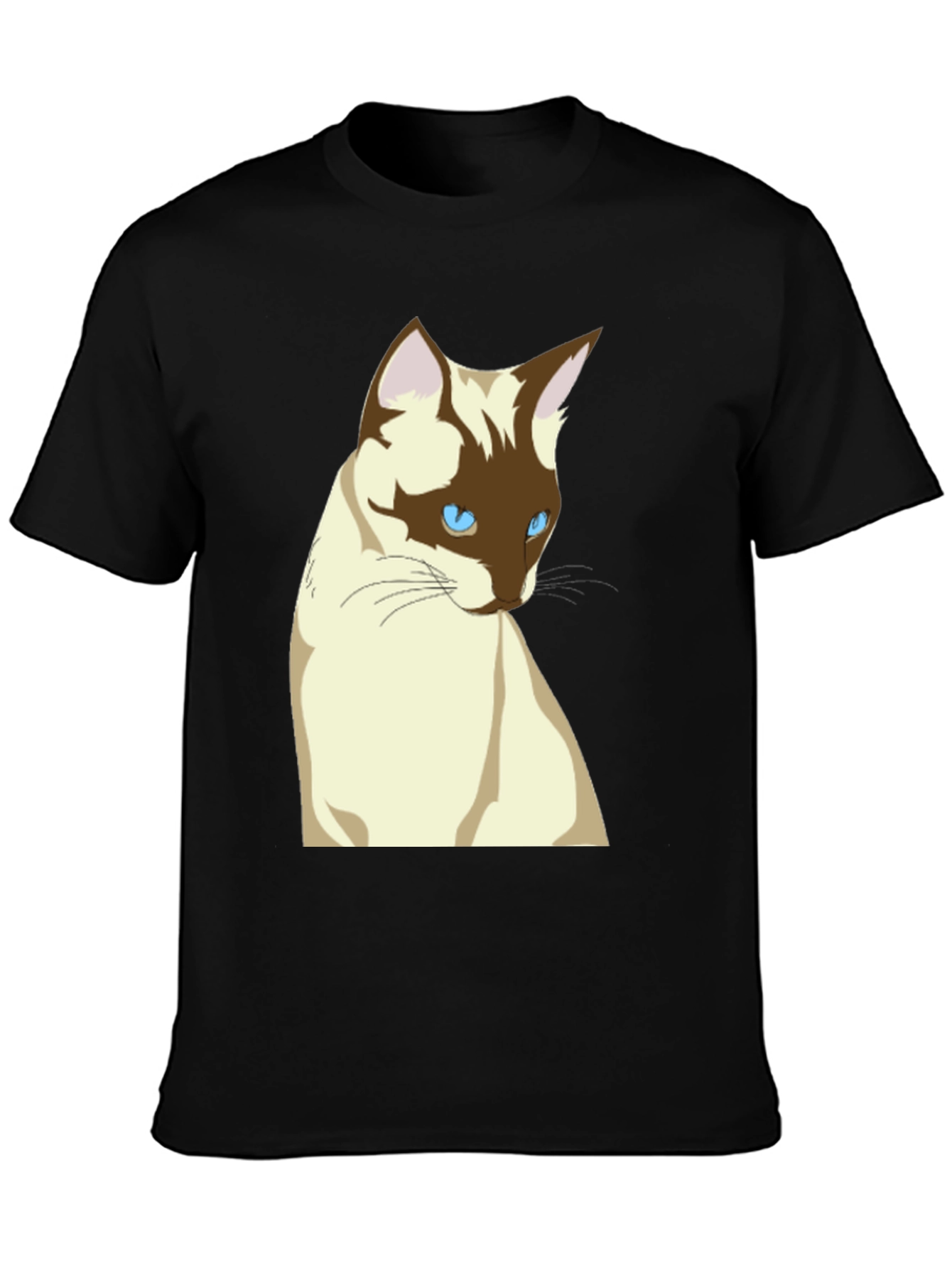 Siamese Cat Graphic T-Shirt - Unisex Black Tee