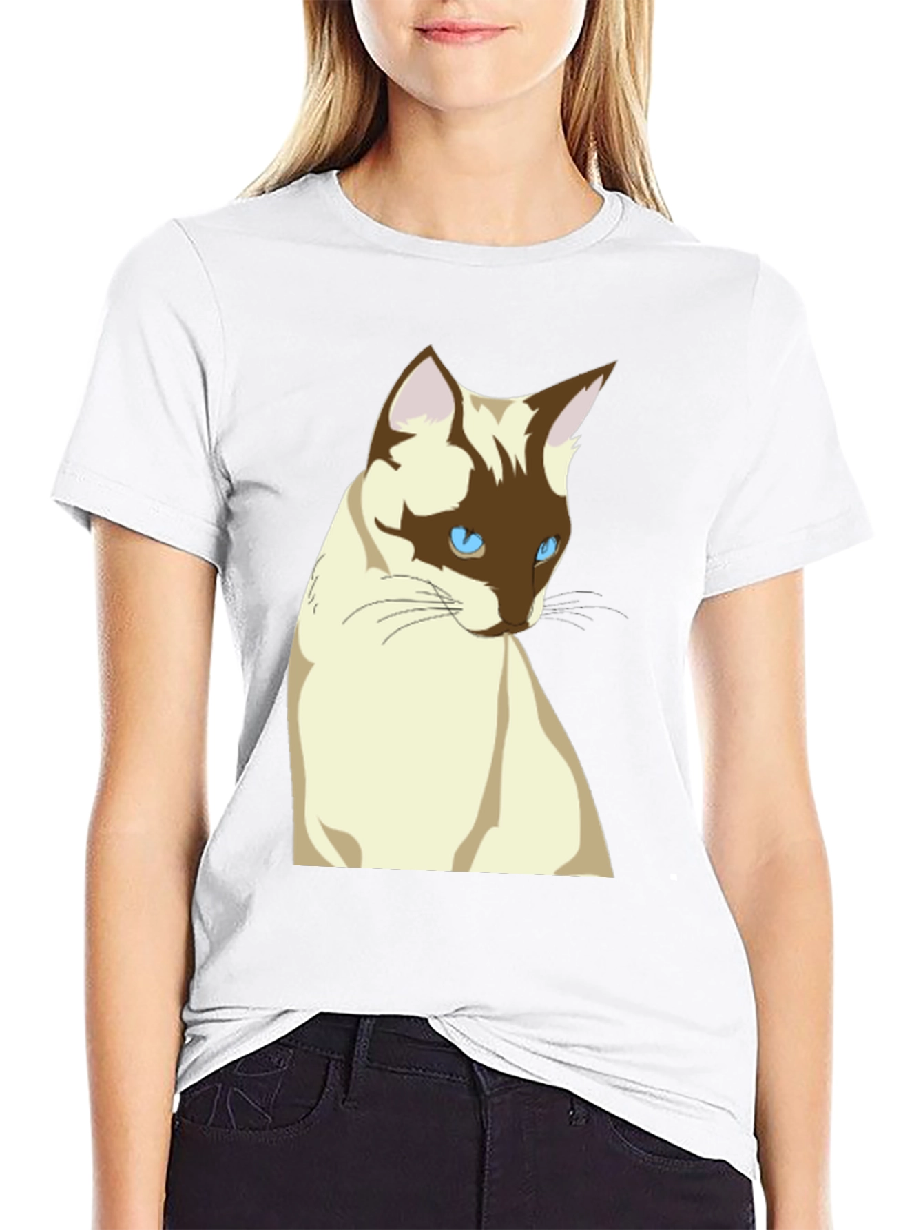 Siamese Cat Graphic T-Shirt - Unisex Black Tee