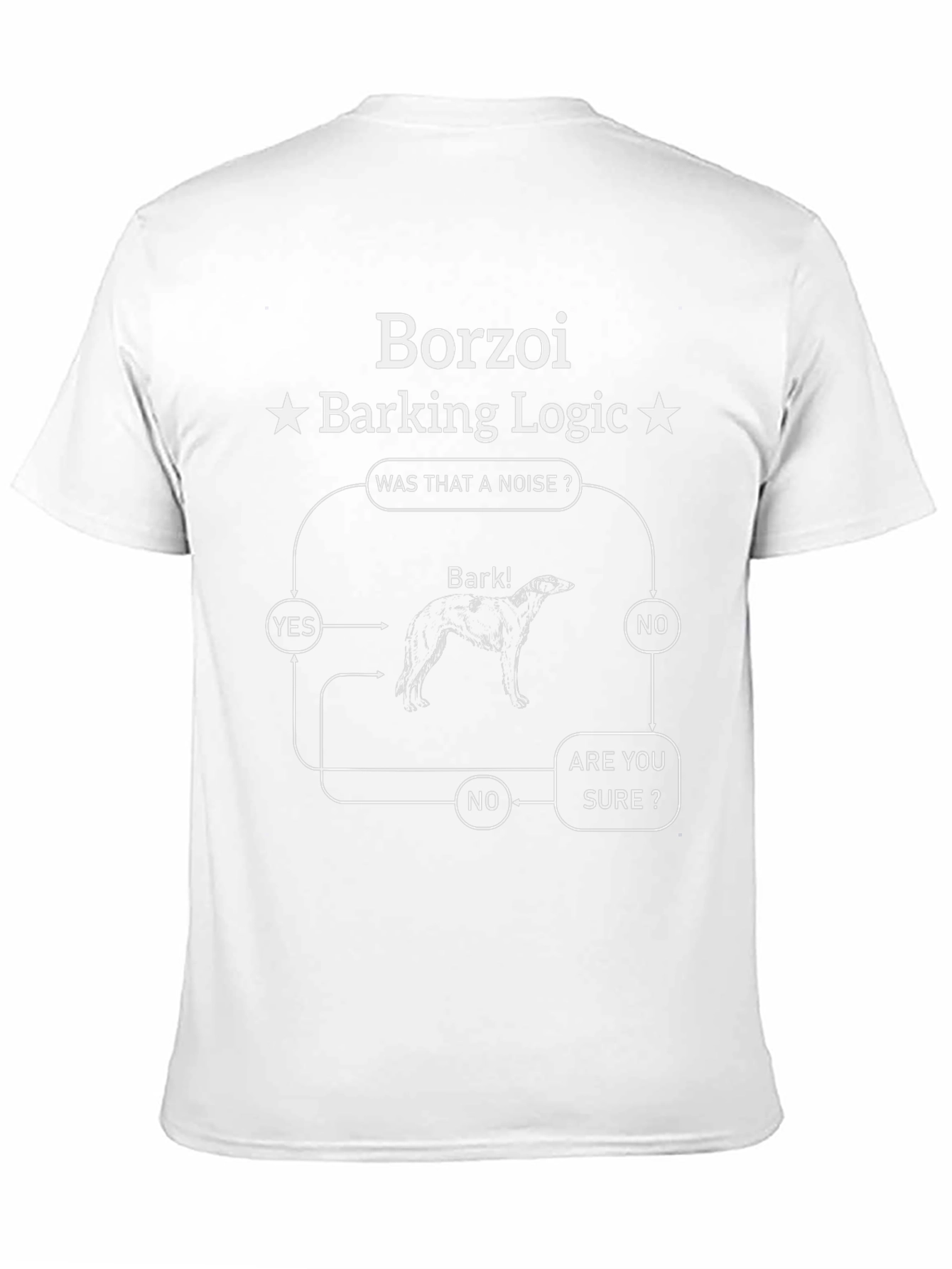 Borzoi Barking Logic T-Shirt Funny Dog Tee