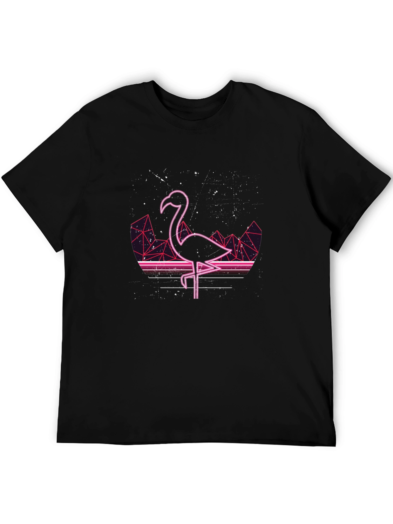 Retro Flamingo T-Shirt - Black