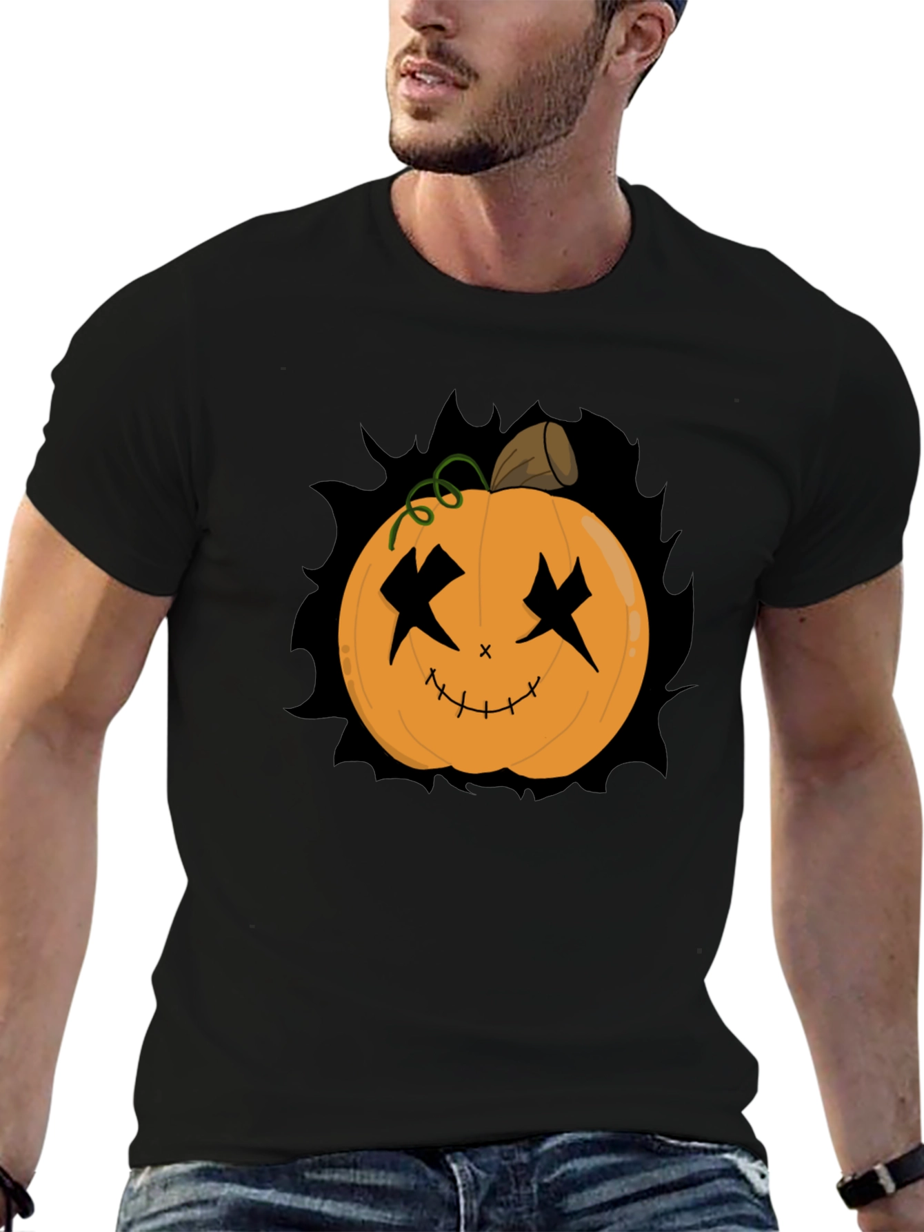 Pumpkin Face Halloween Graphic Tee