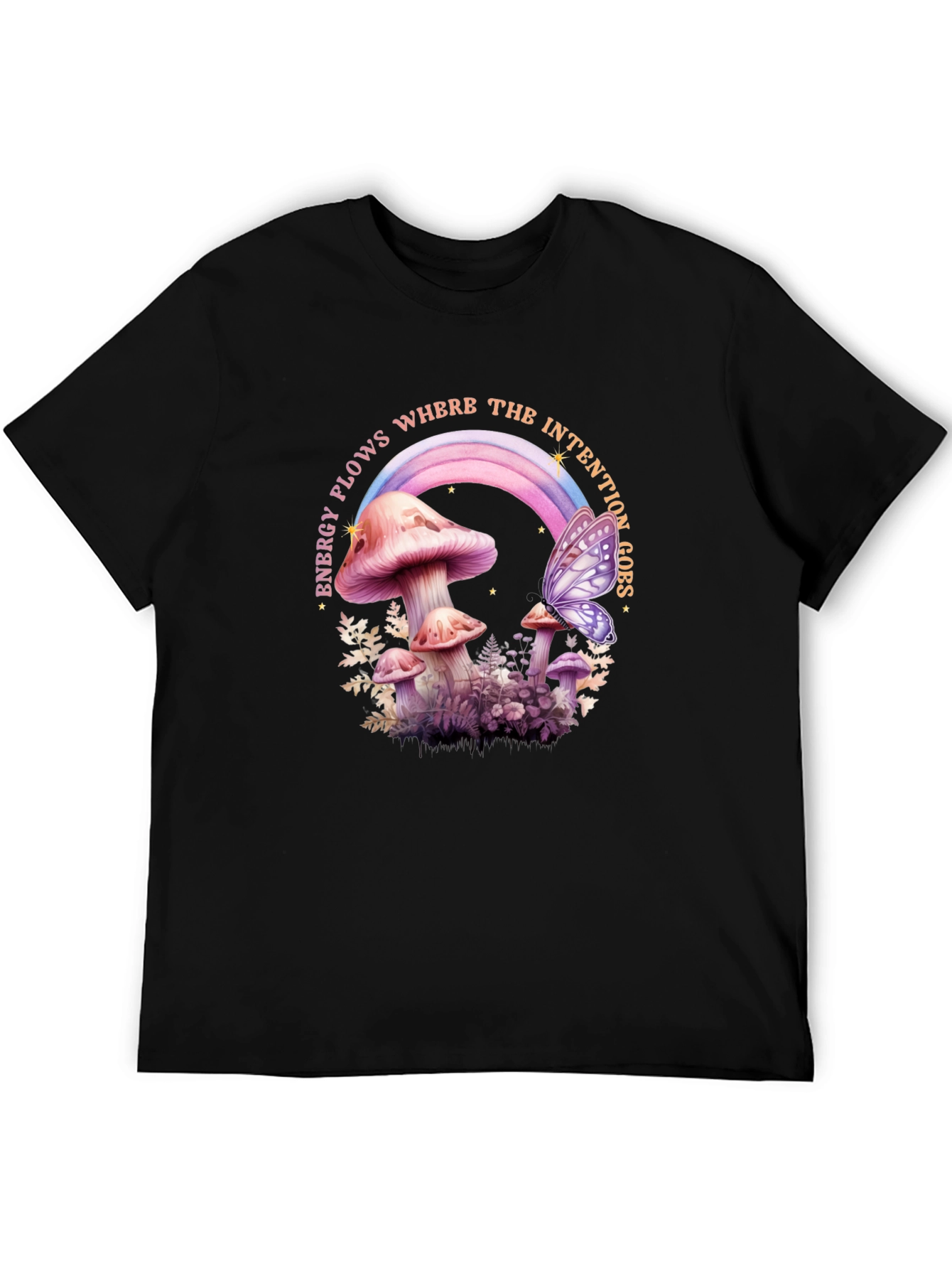 Mushroom Butterfly Energy Flow Graphic Tee