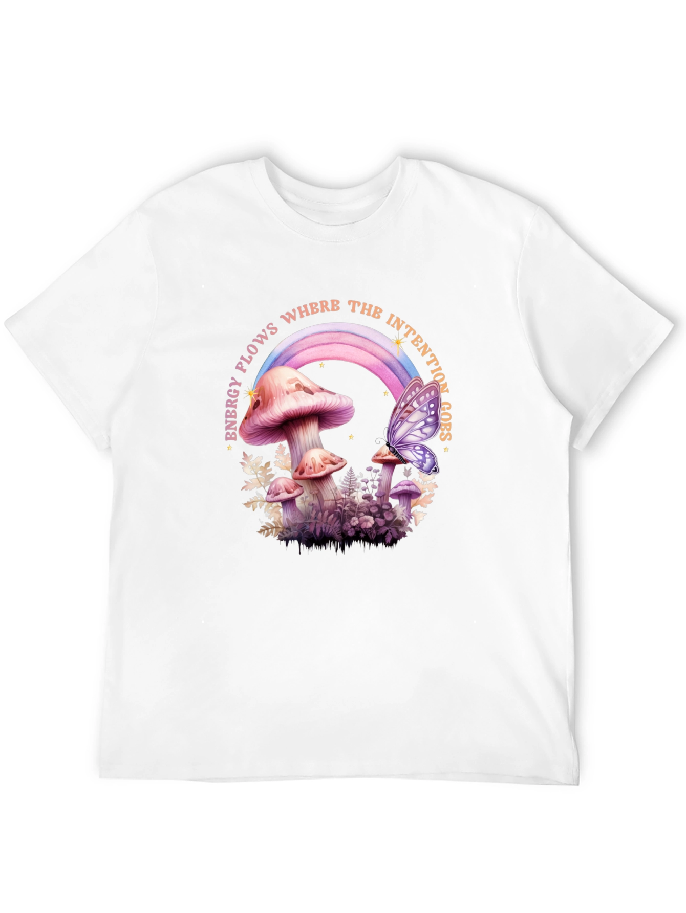 Mushroom Butterfly Energy Flow Graphic Tee