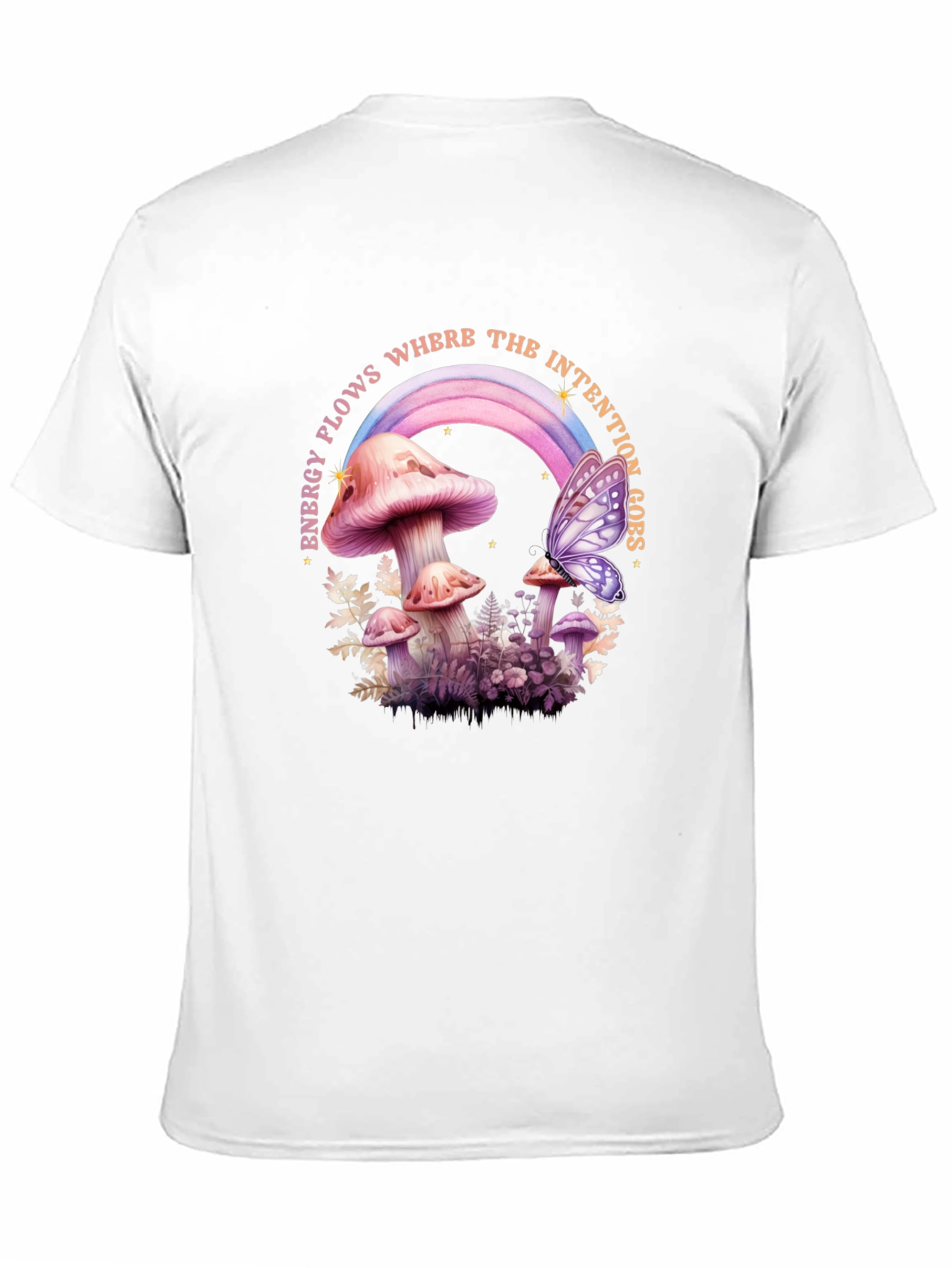 Mushroom Butterfly Energy Flow Graphic Tee