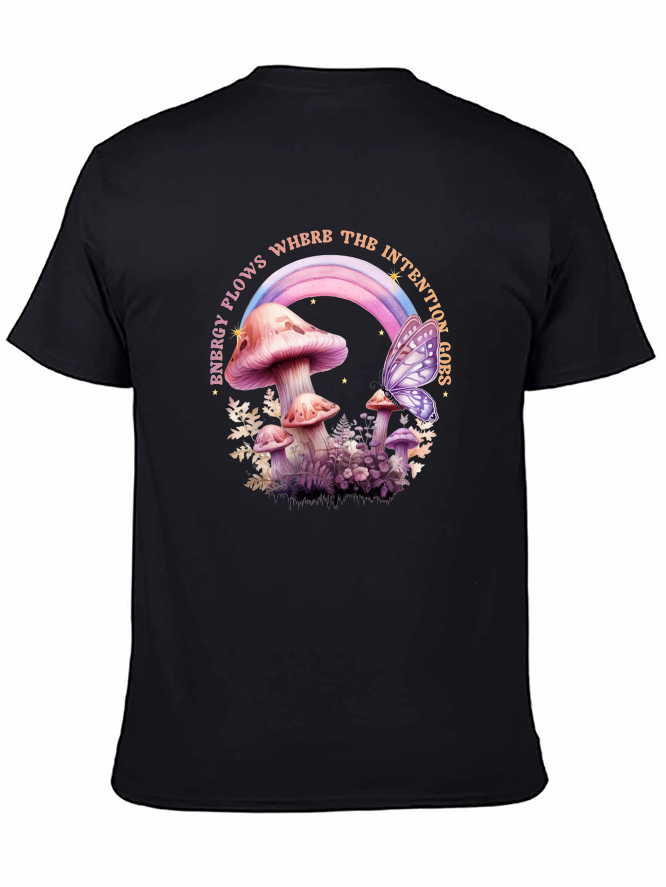 Mushroom Butterfly Energy Flow Graphic Tee