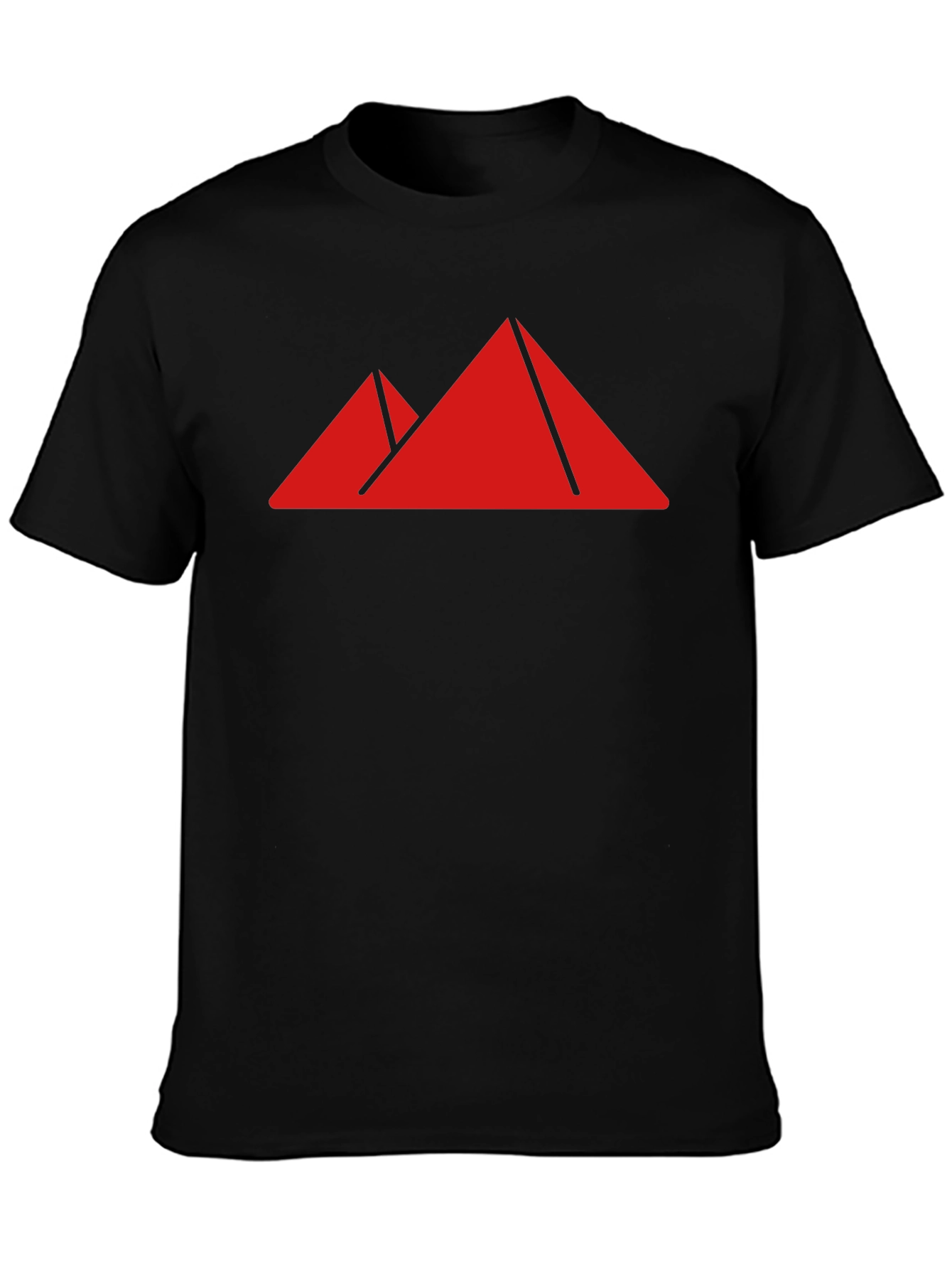Geometric Pyramid Graphic Tee - Modern Black Shirt