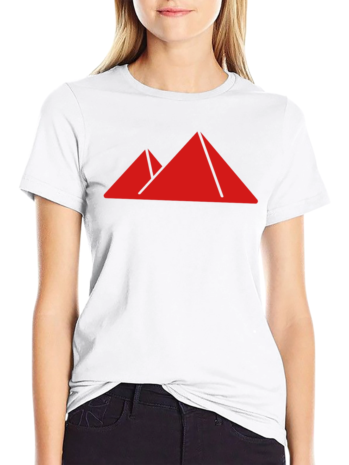 Geometric Pyramid Graphic Tee - Modern Black Shirt