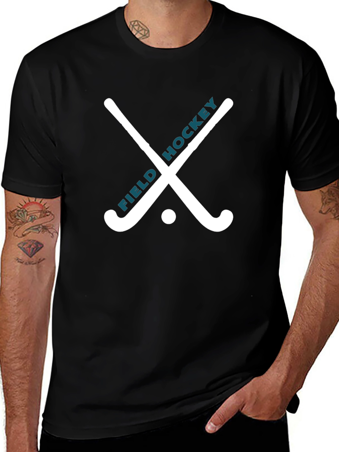 Field Hockey Graphic Tee - Hockey Sticks & Ball