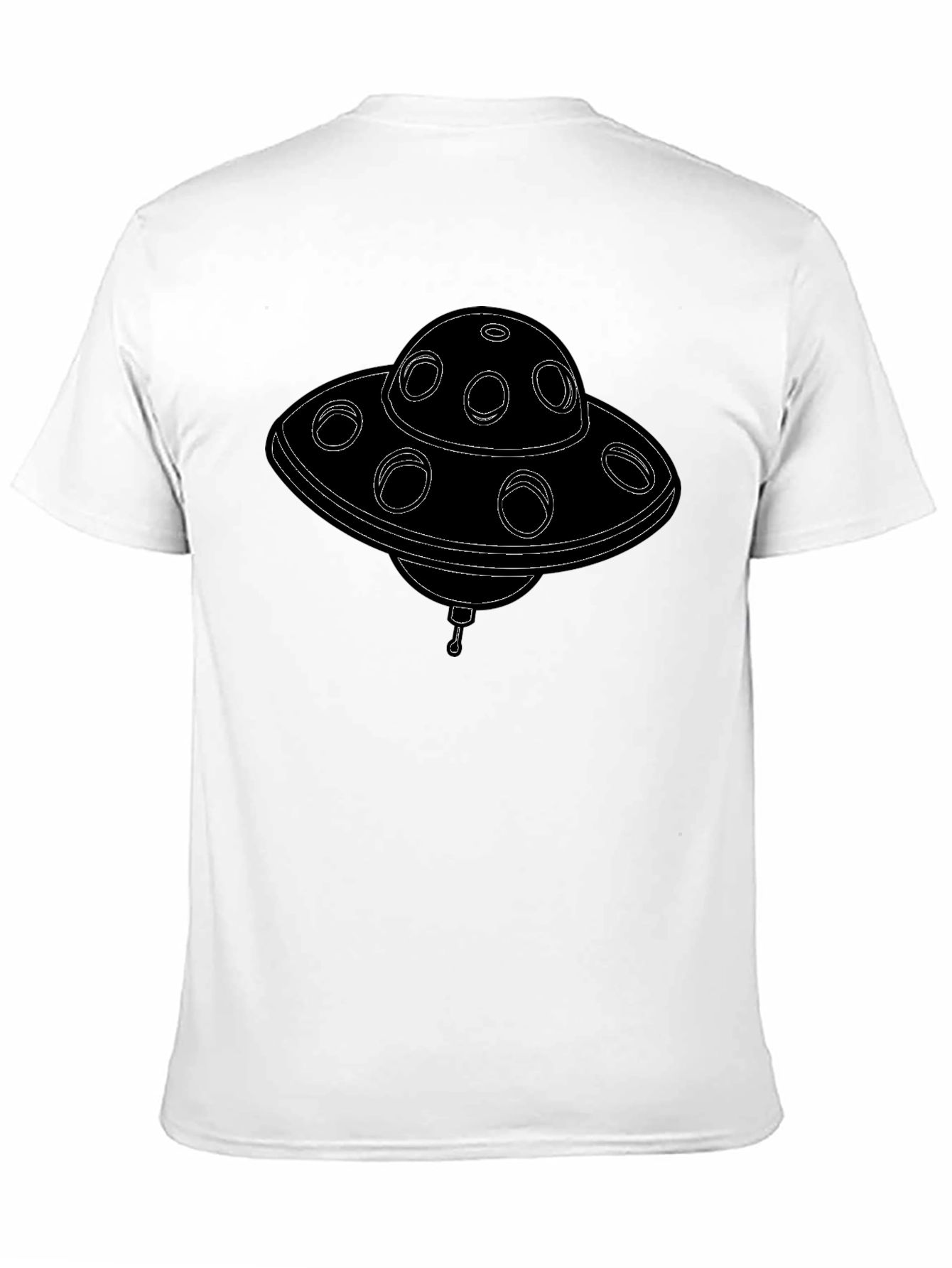 UFO Graphic T-Shirt - Black Sci-Fi Style