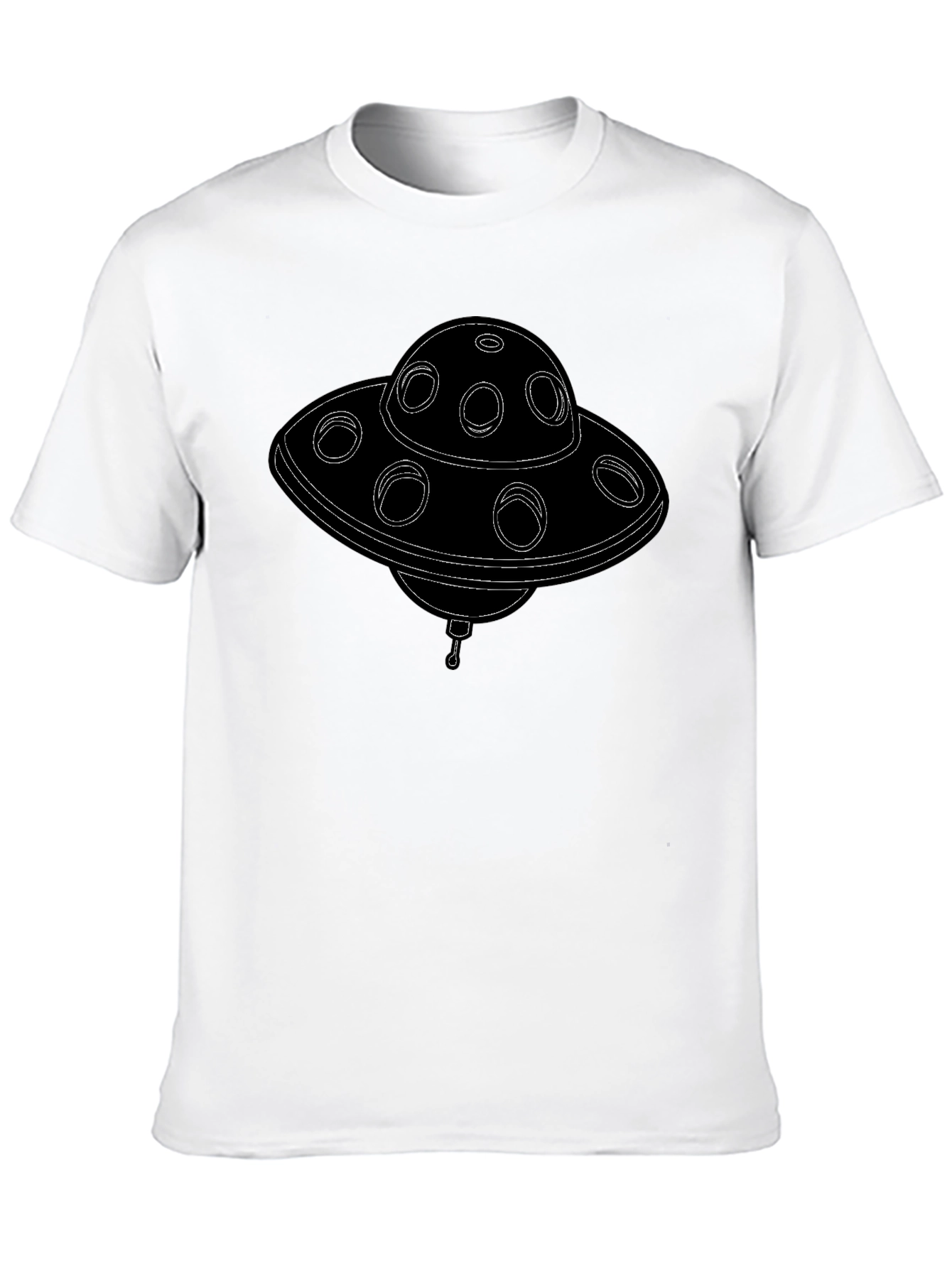UFO Graphic T-Shirt - Black Sci-Fi Style