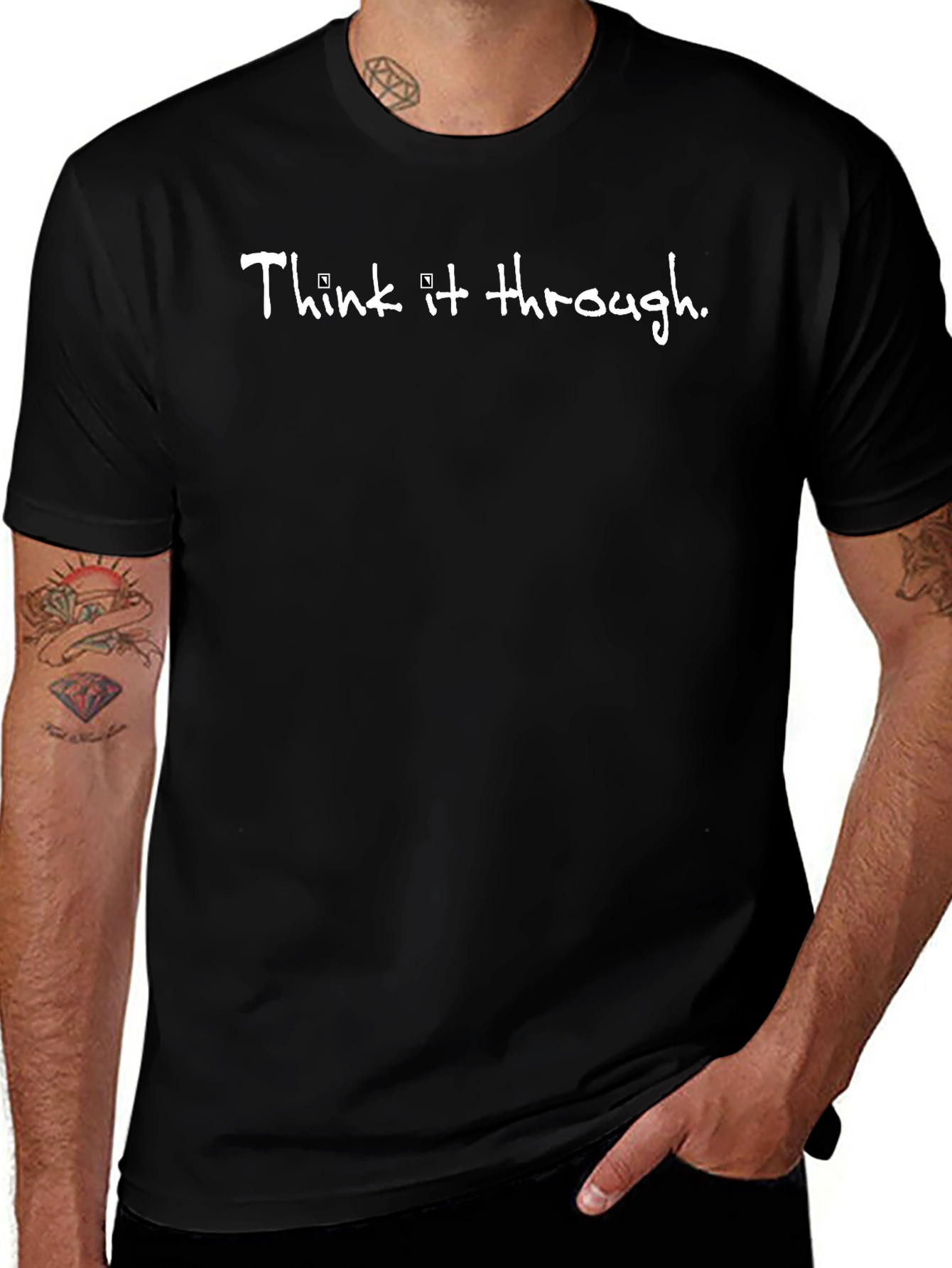 Think It Through Black Tee