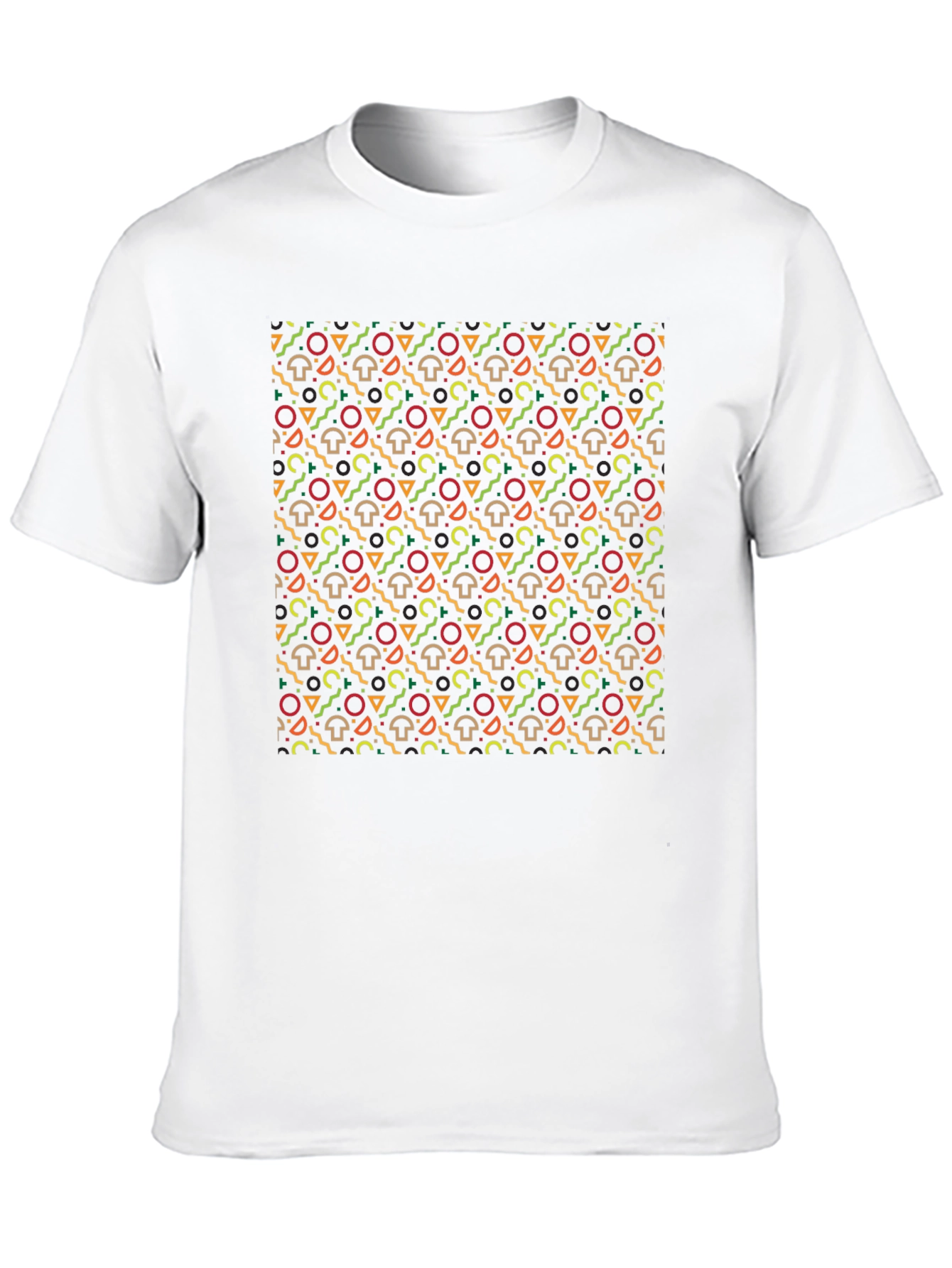 Funky Mushroom Pattern Black T-Shirt