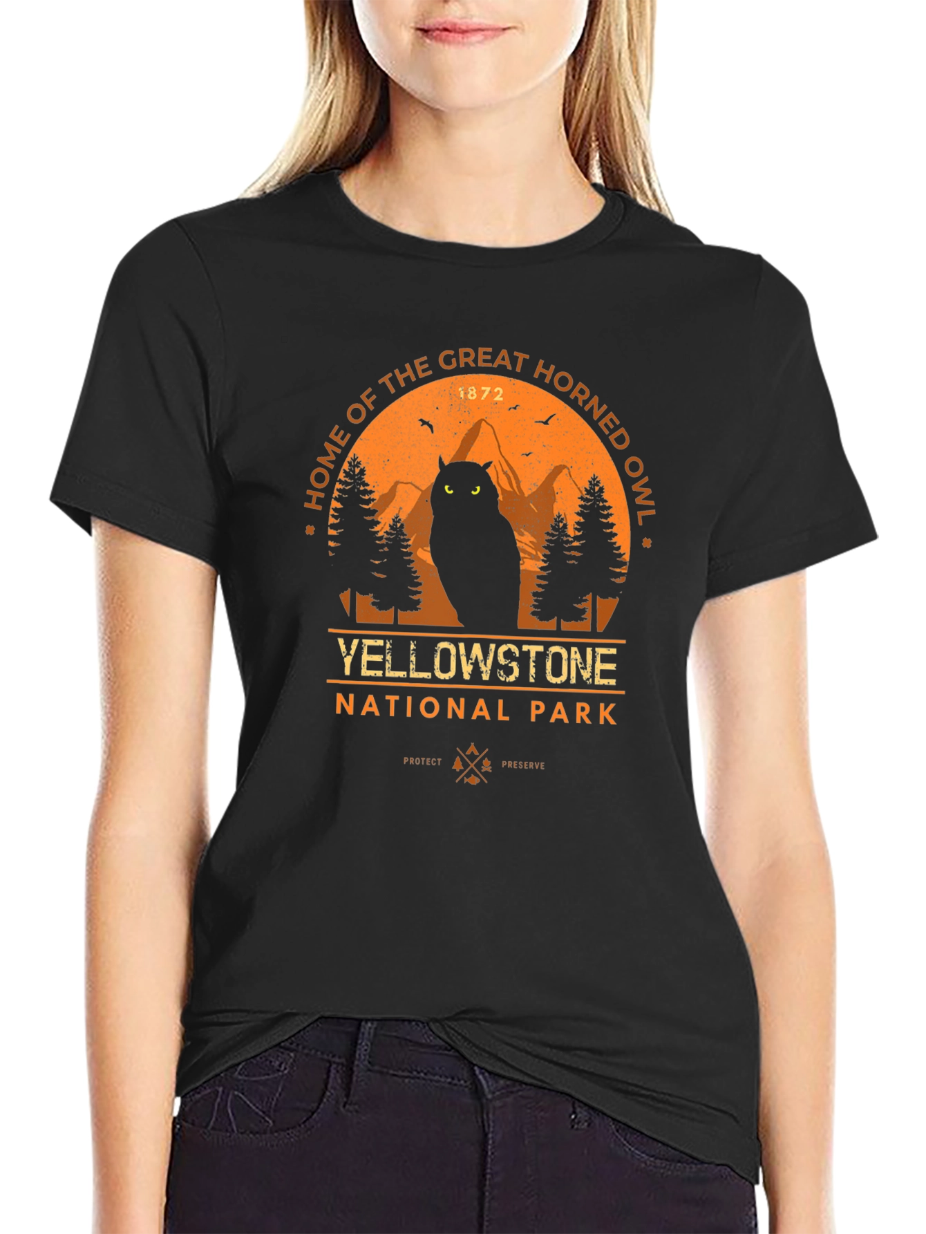 Yellowstone Great Horned Owl Graphic Tee