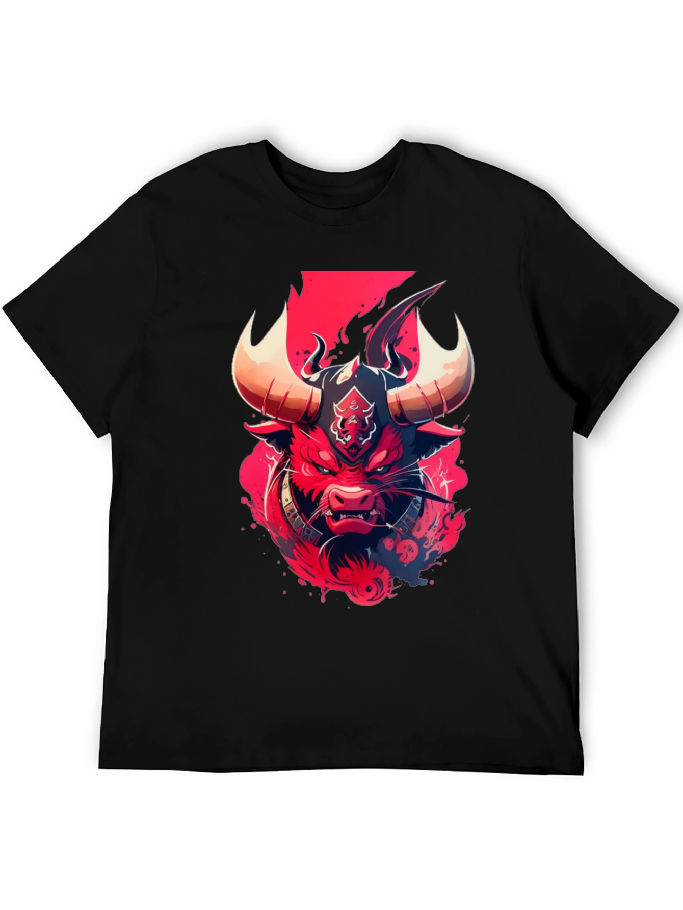 Fiery Bull Graphic Tee - Bold Edgy Design