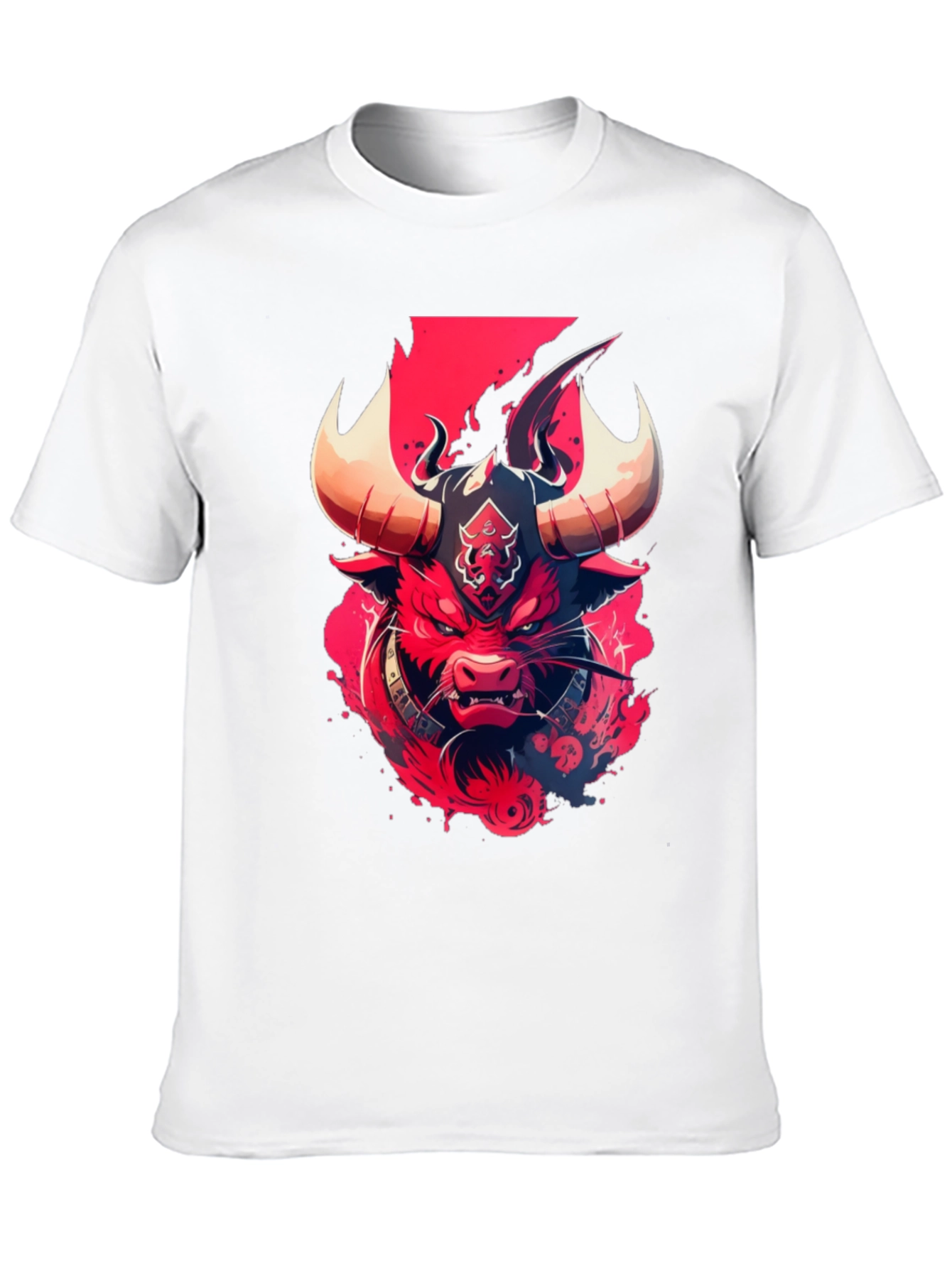Fiery Bull Graphic Tee - Bold Edgy Design