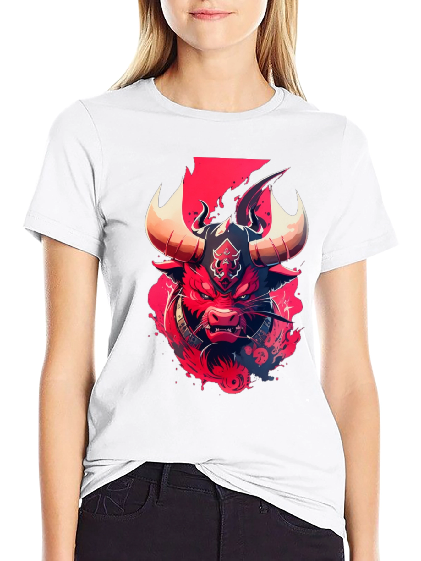 Fiery Bull Graphic Tee - Bold Edgy Design