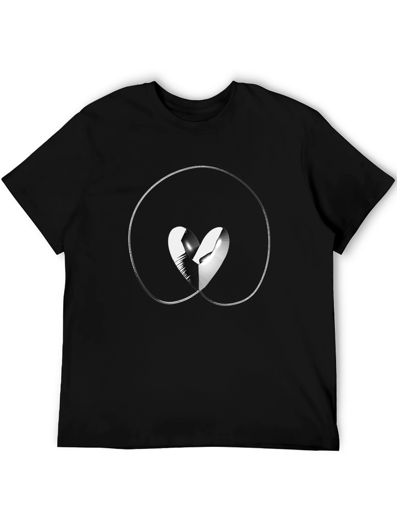 Broken Heart Graphic Black T-Shirt