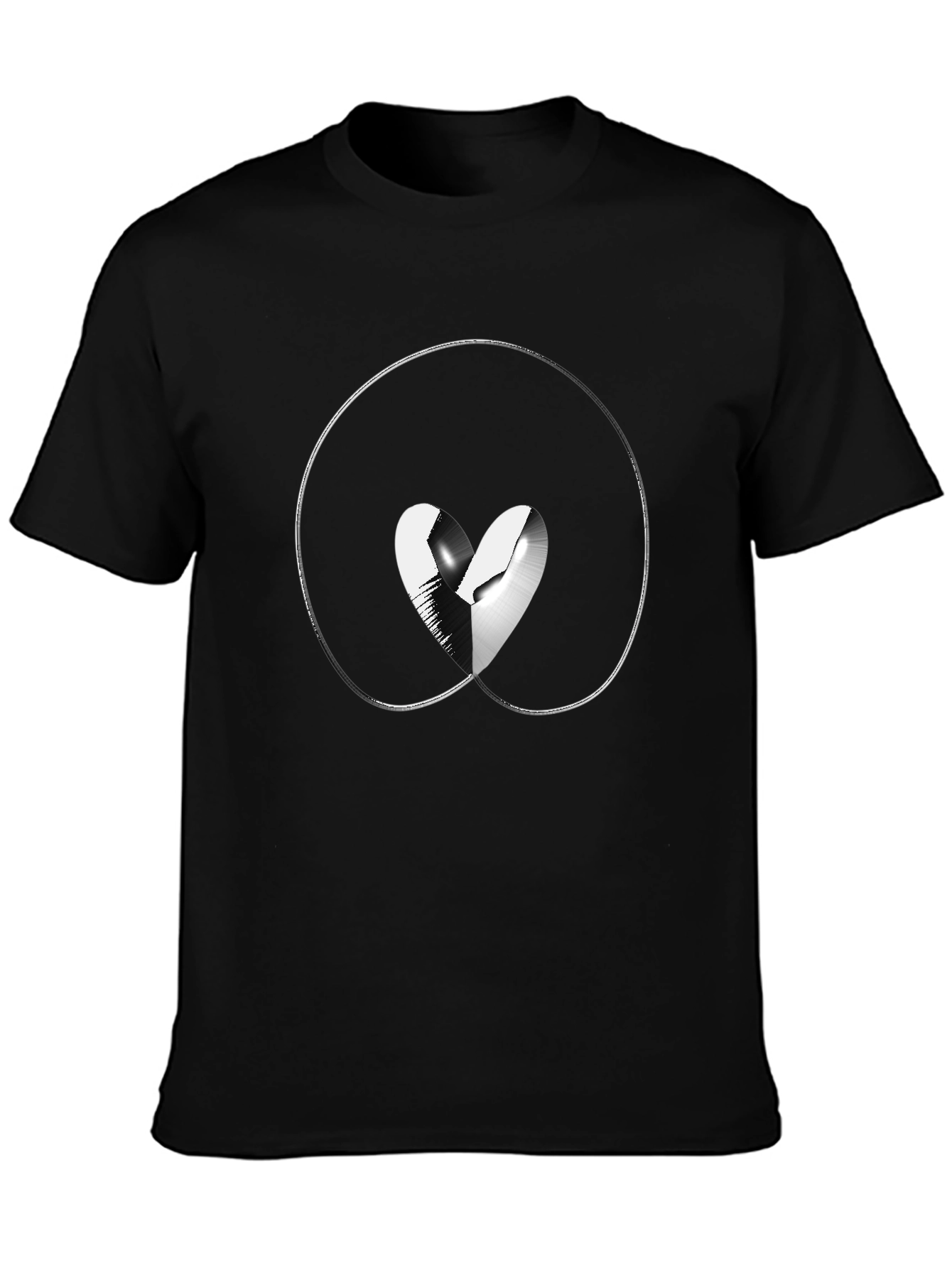 Broken Heart Graphic Black T-Shirt
