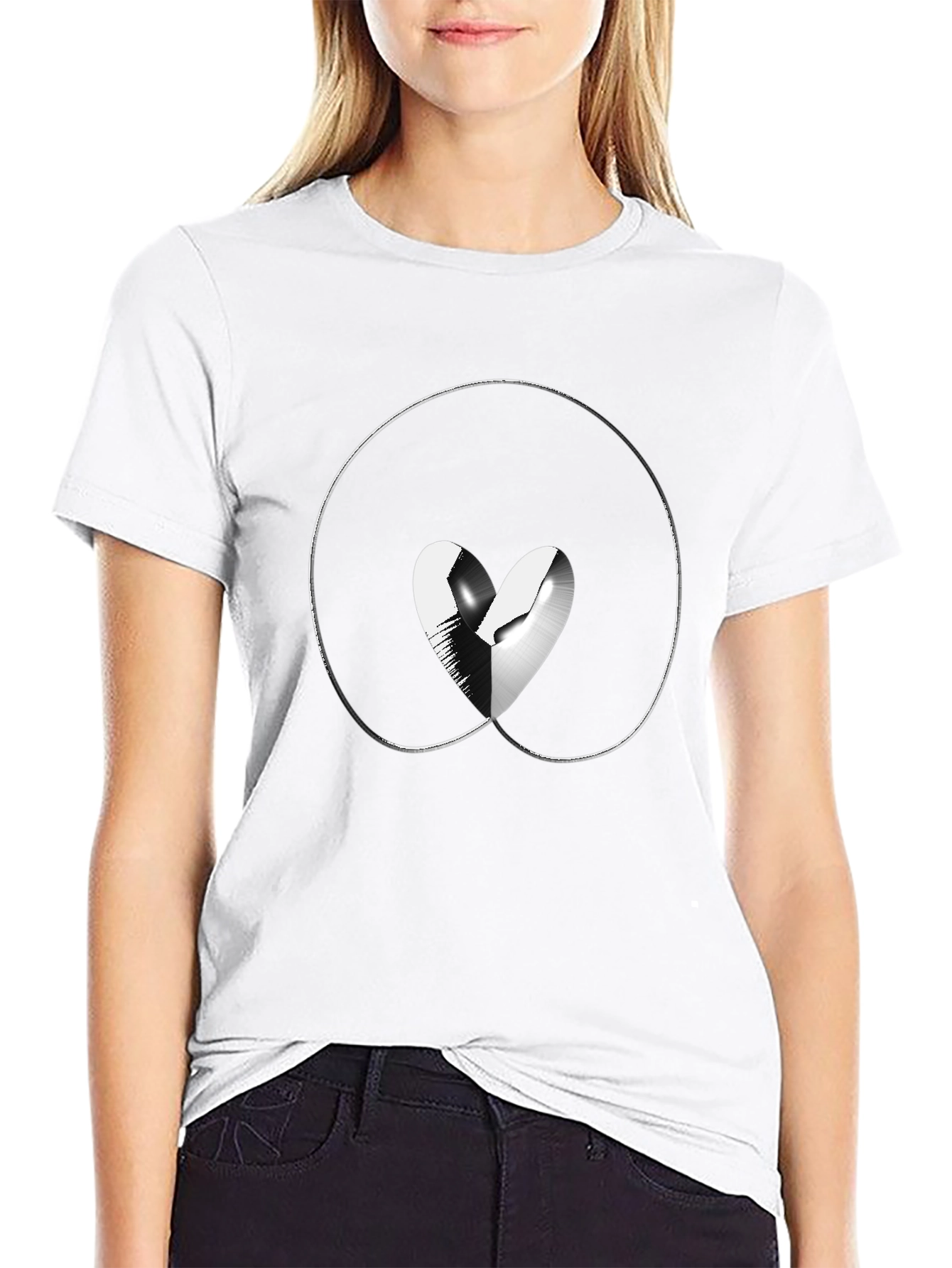 Broken Heart Graphic Black T-Shirt
