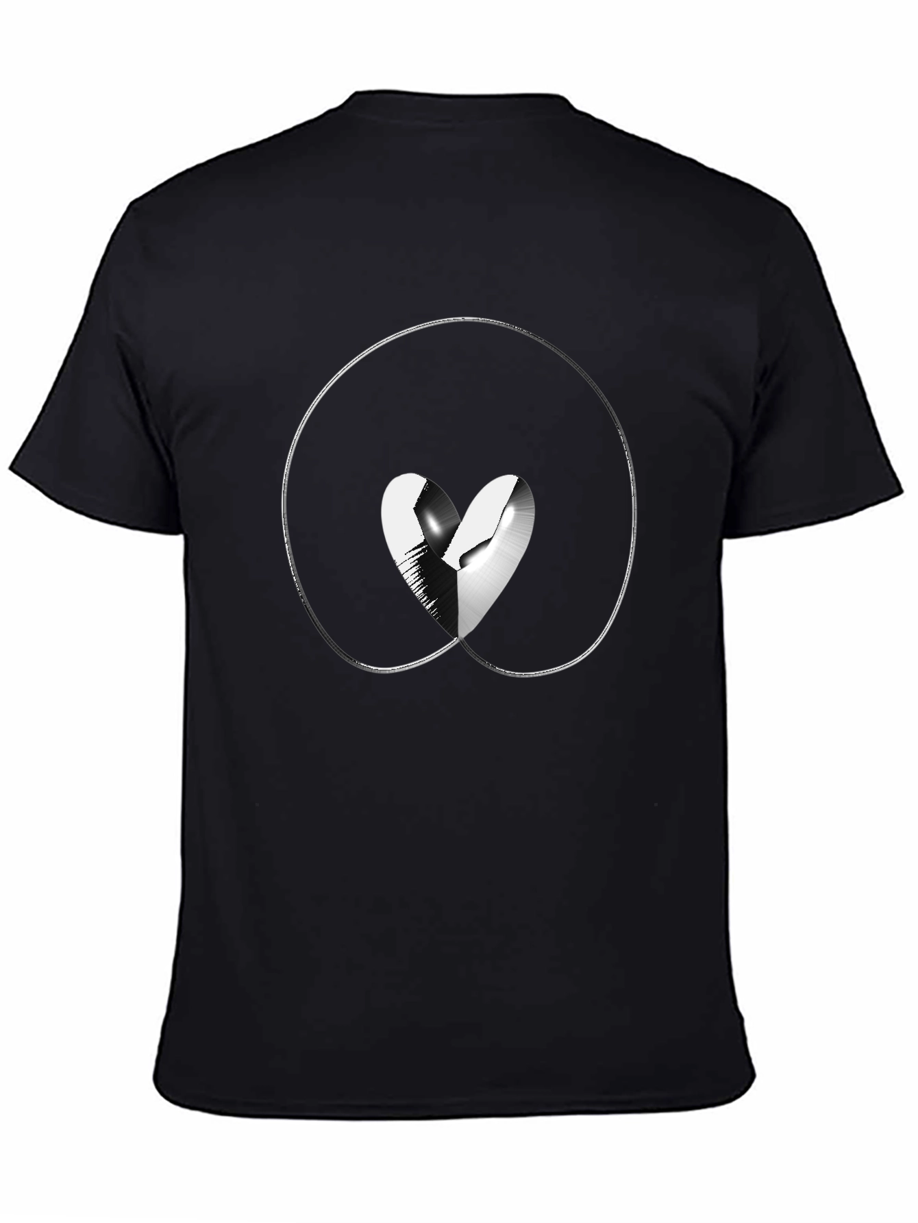 Broken Heart Graphic Black T-Shirt