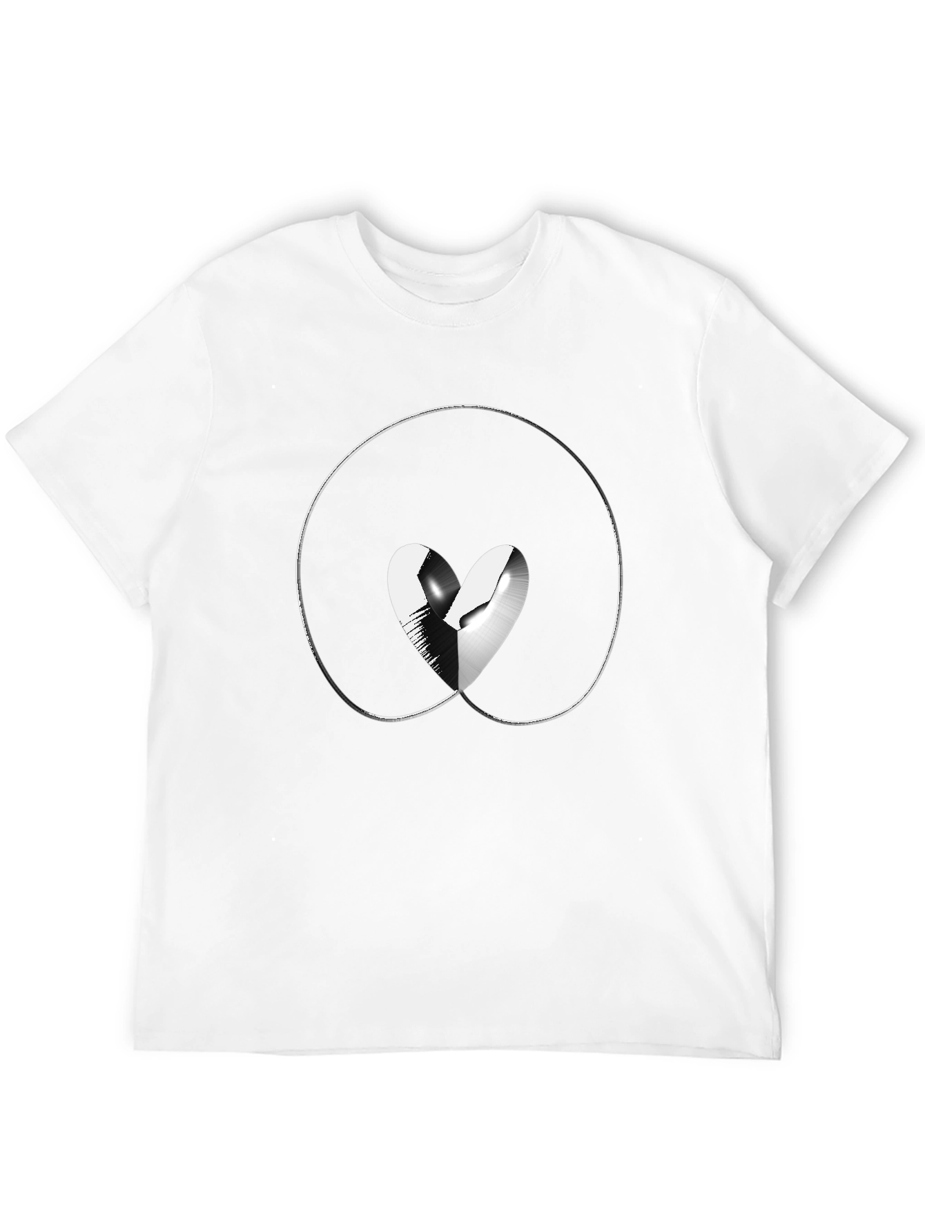 Broken Heart Graphic Black T-Shirt