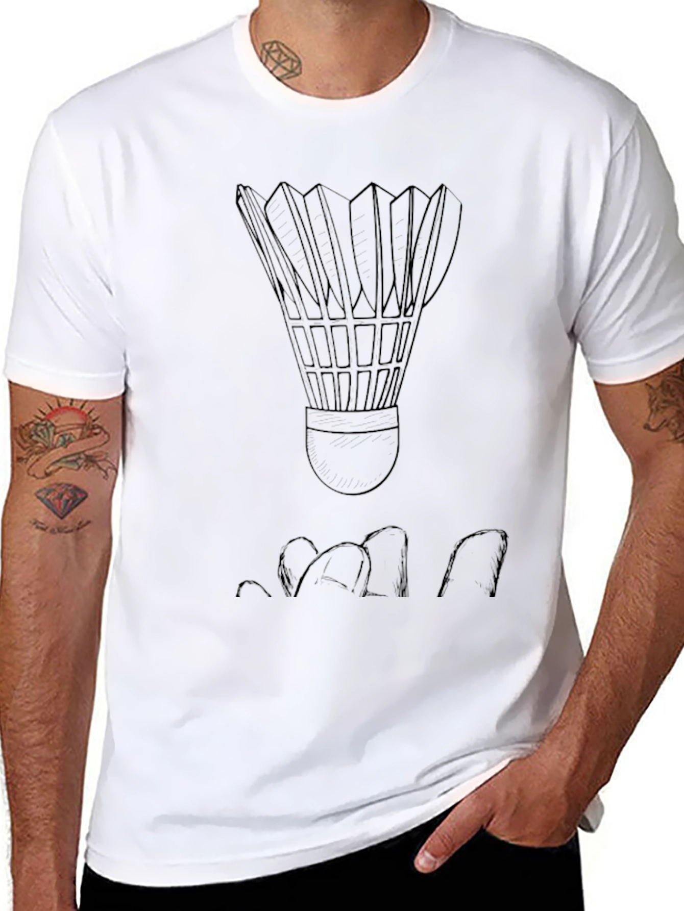Badminton Shuttlecock Graphic Tee - Sporty Casual Shirt