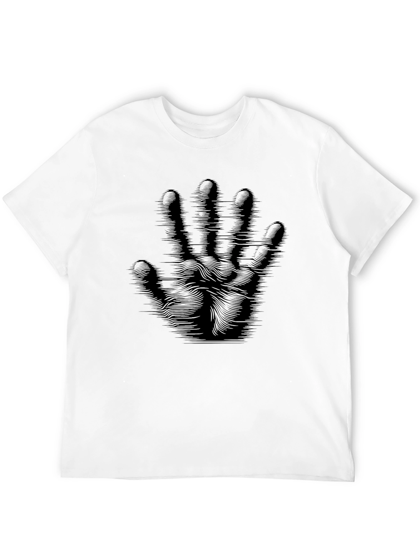 Abstract Hand Print Black T-Shirt - Modern Graphic Tee