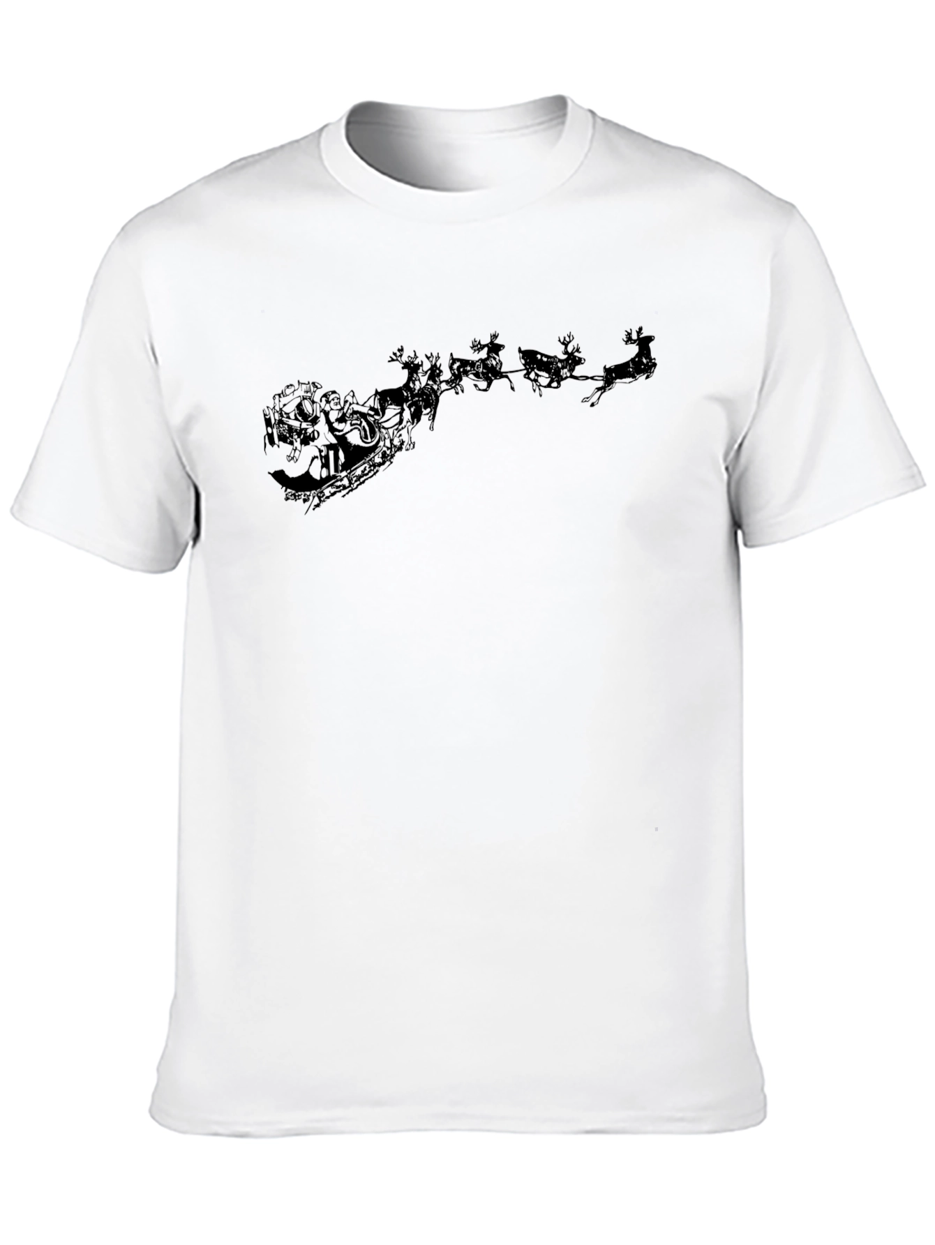 Santas Sleigh T-Shirt - Black Graphic Tee