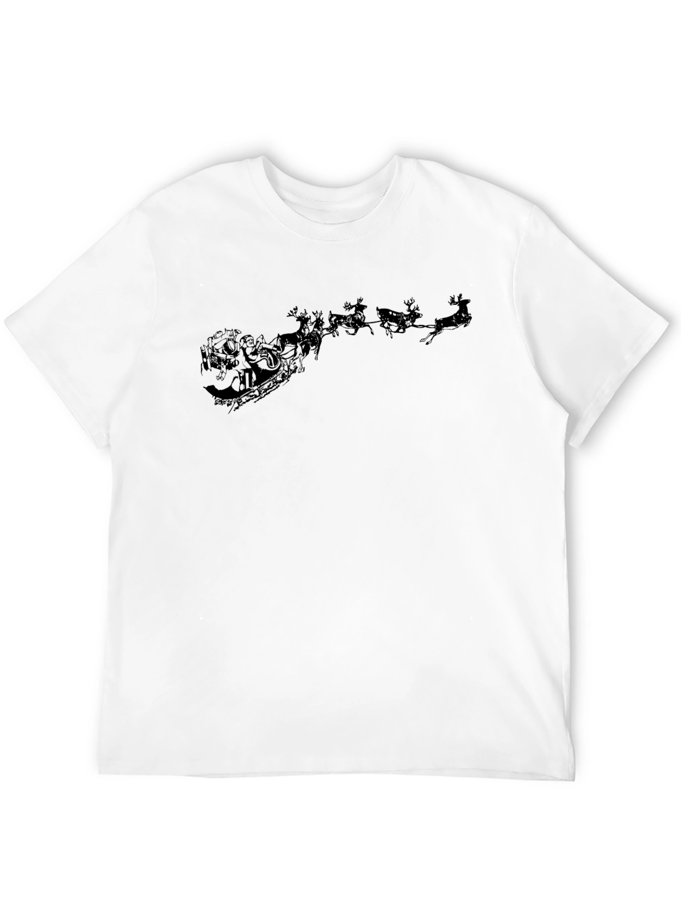 Santas Sleigh T-Shirt - Black Graphic Tee