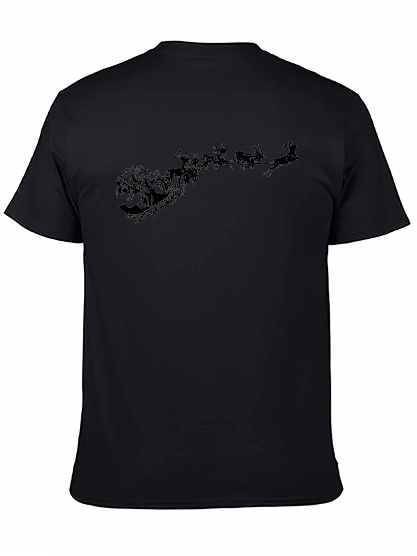 Santas Sleigh T-Shirt - Black Graphic Tee