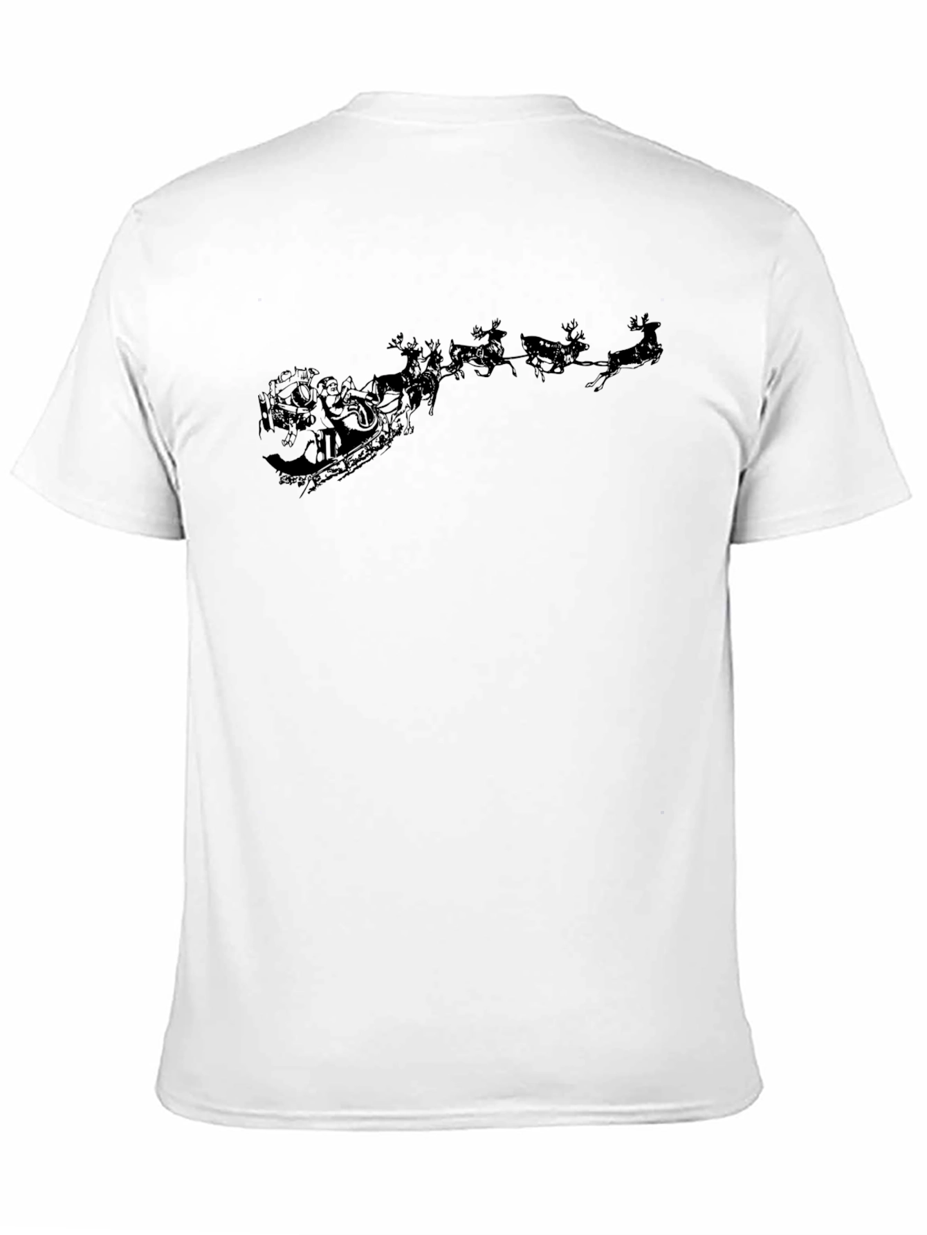 Santas Sleigh T-Shirt - Black Graphic Tee