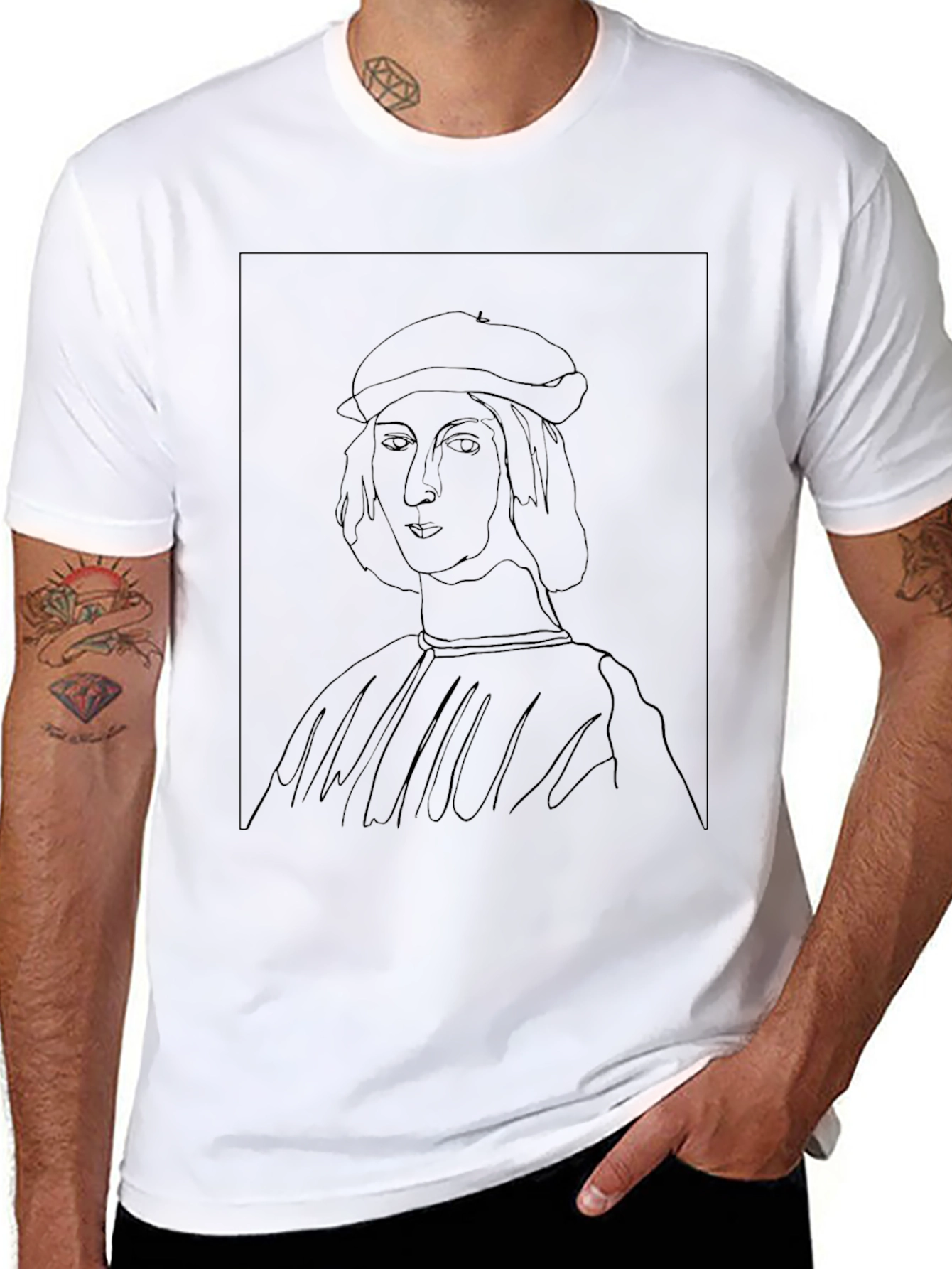 Raphael Sketch Graphic Tee - Artsy Black T-Shirt