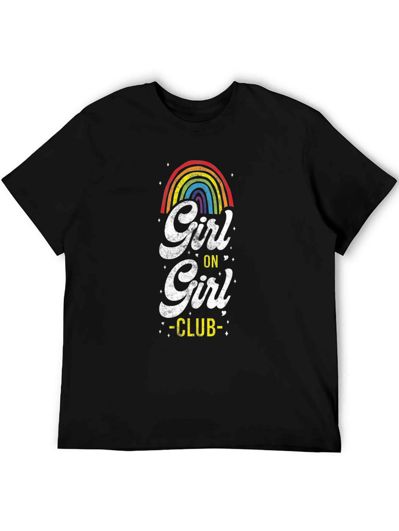 Girl on Girl Club Rainbow Graphic Tee - Black