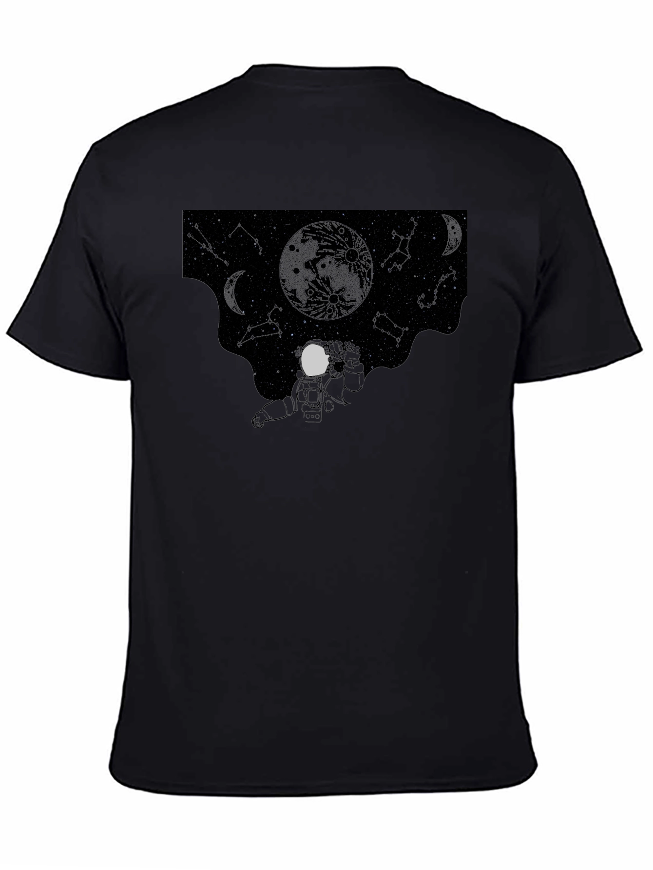 Astronaut Moonscape Black T-Shirt