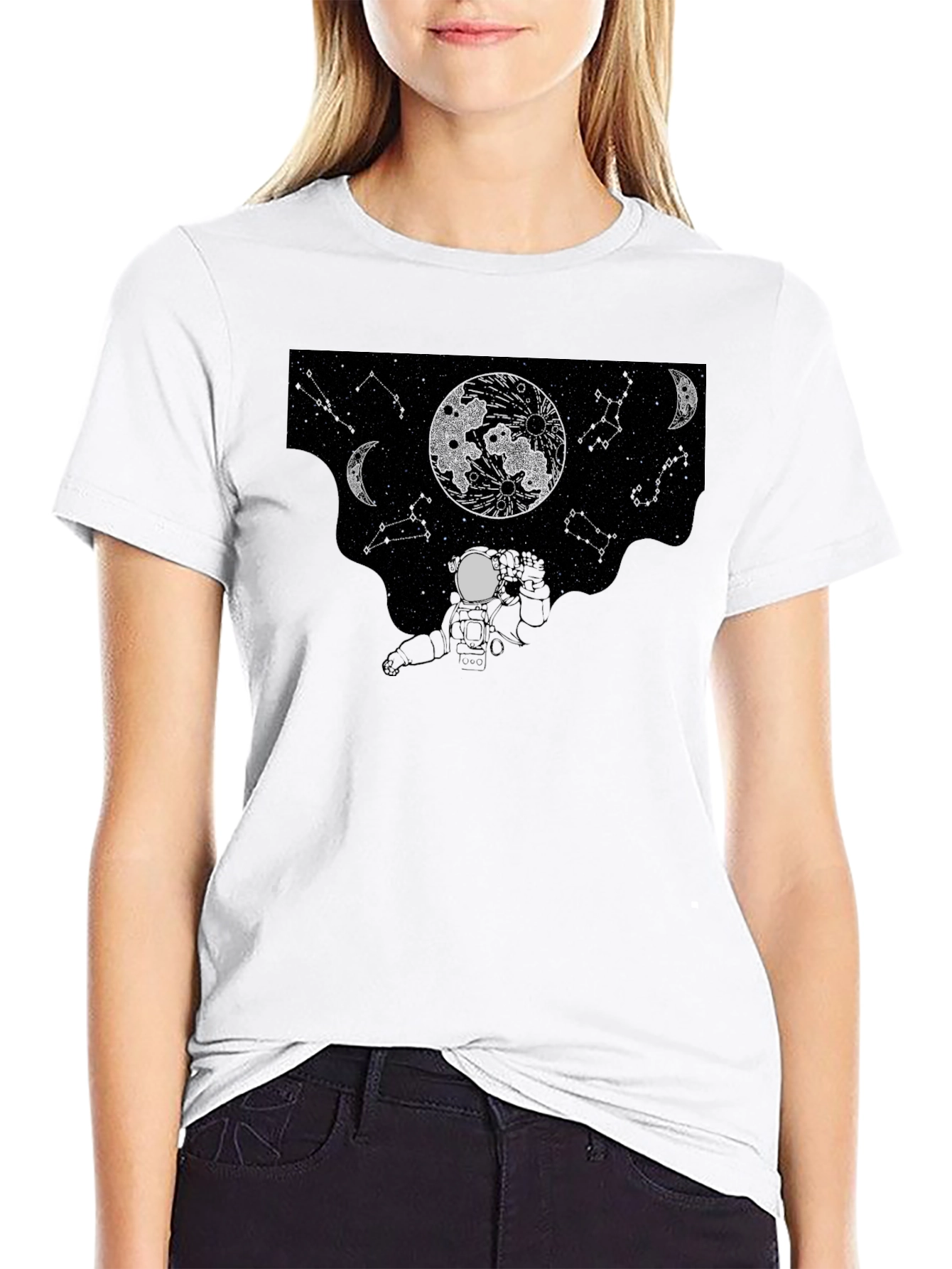 Astronaut Moonscape Black T-Shirt