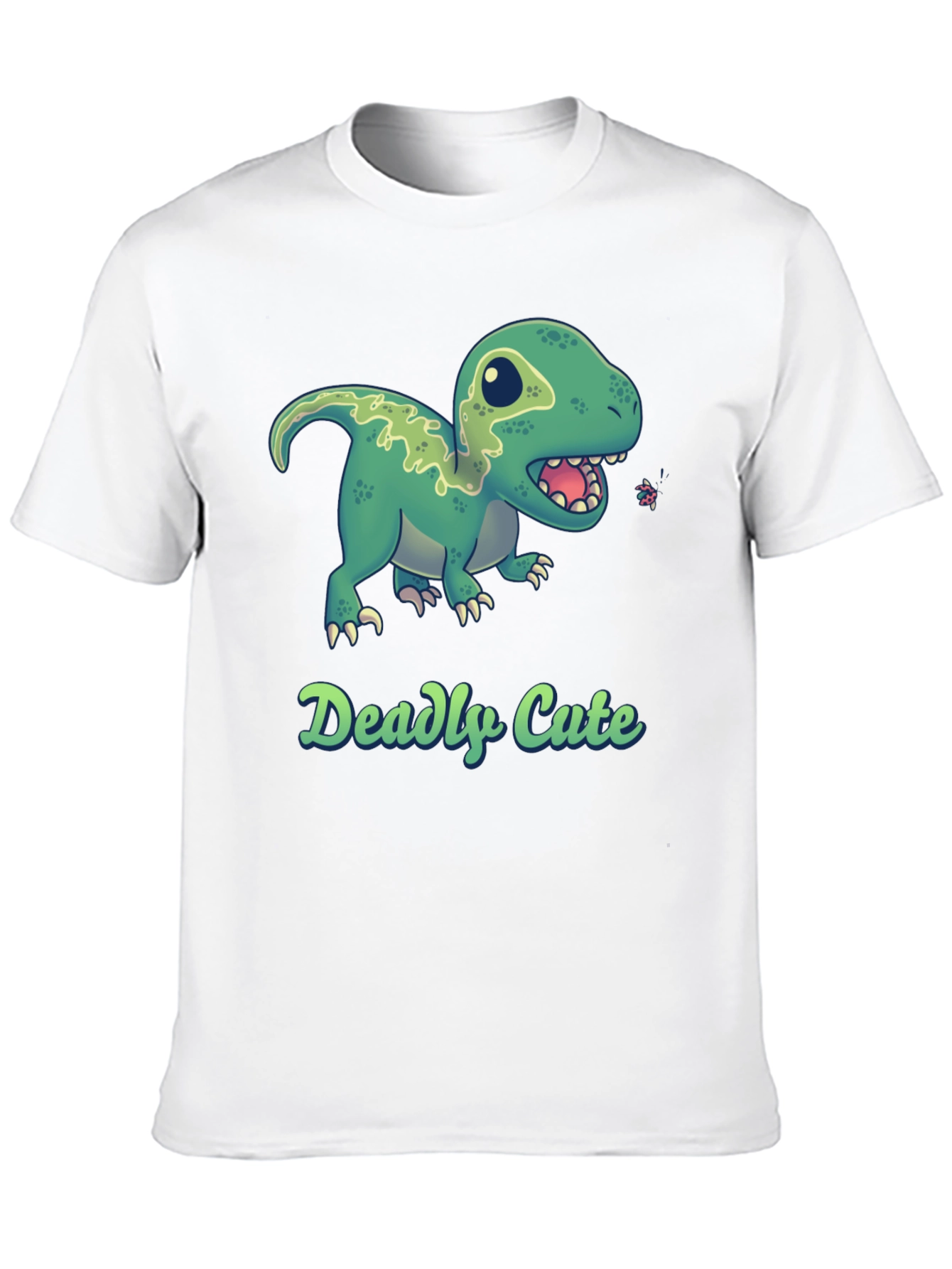 Deadly Cute Dino Black T-Shirt