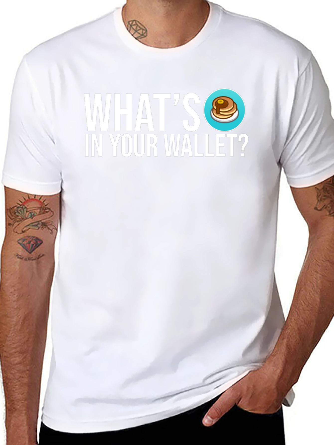 Pancake Wallet T-Shirt - Whats In Your Wallet Tee